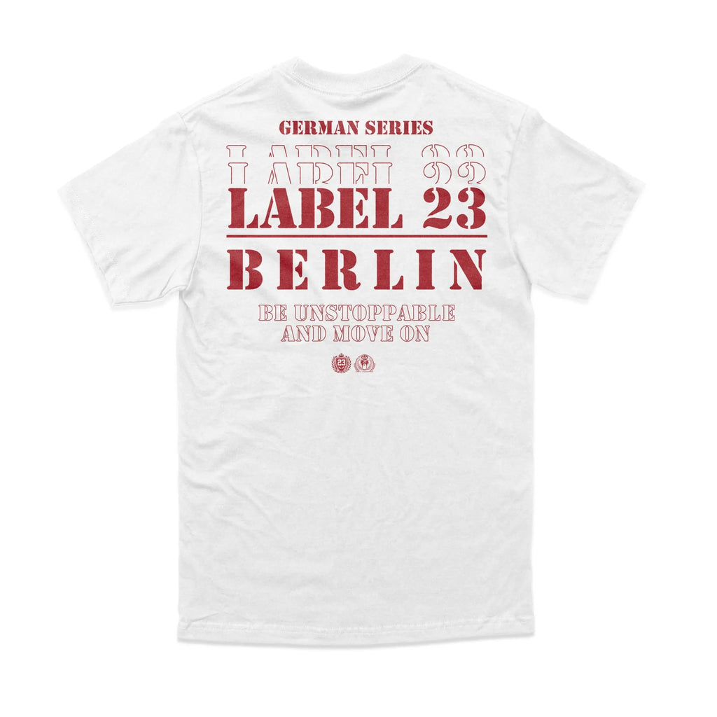Herren T-Shirt GSL23 Berlin weiss-weinrot Label 23