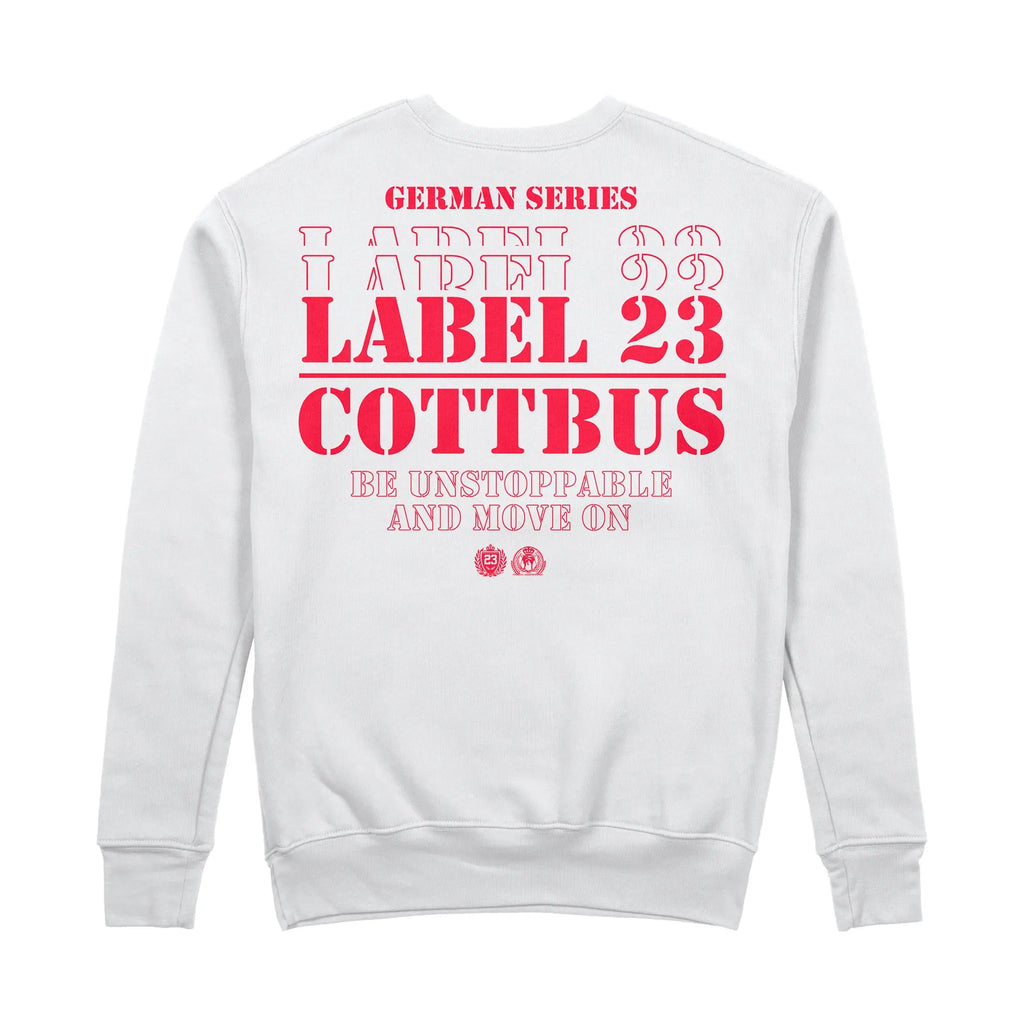 Herren Sweatshirt GSL23 Cottbus weiss-rot Label 23