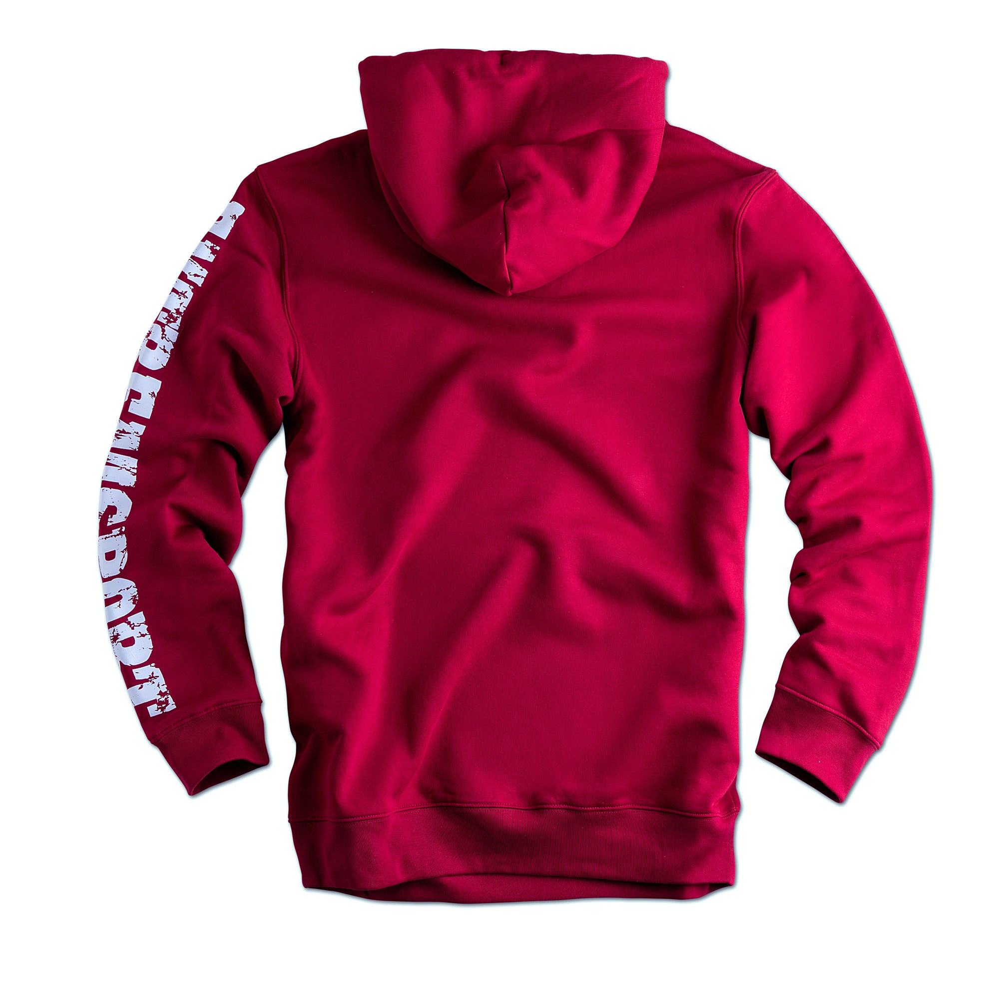 Label 23 Hoodie Extremsport in Weinrot – stylischer Herren-Hoodie mit weißem Extremsport-Print, Kapuze mit Kordelzug und Kängurutasche, aus weicher Baumwollmischung, ideal für Training und Freizeit.