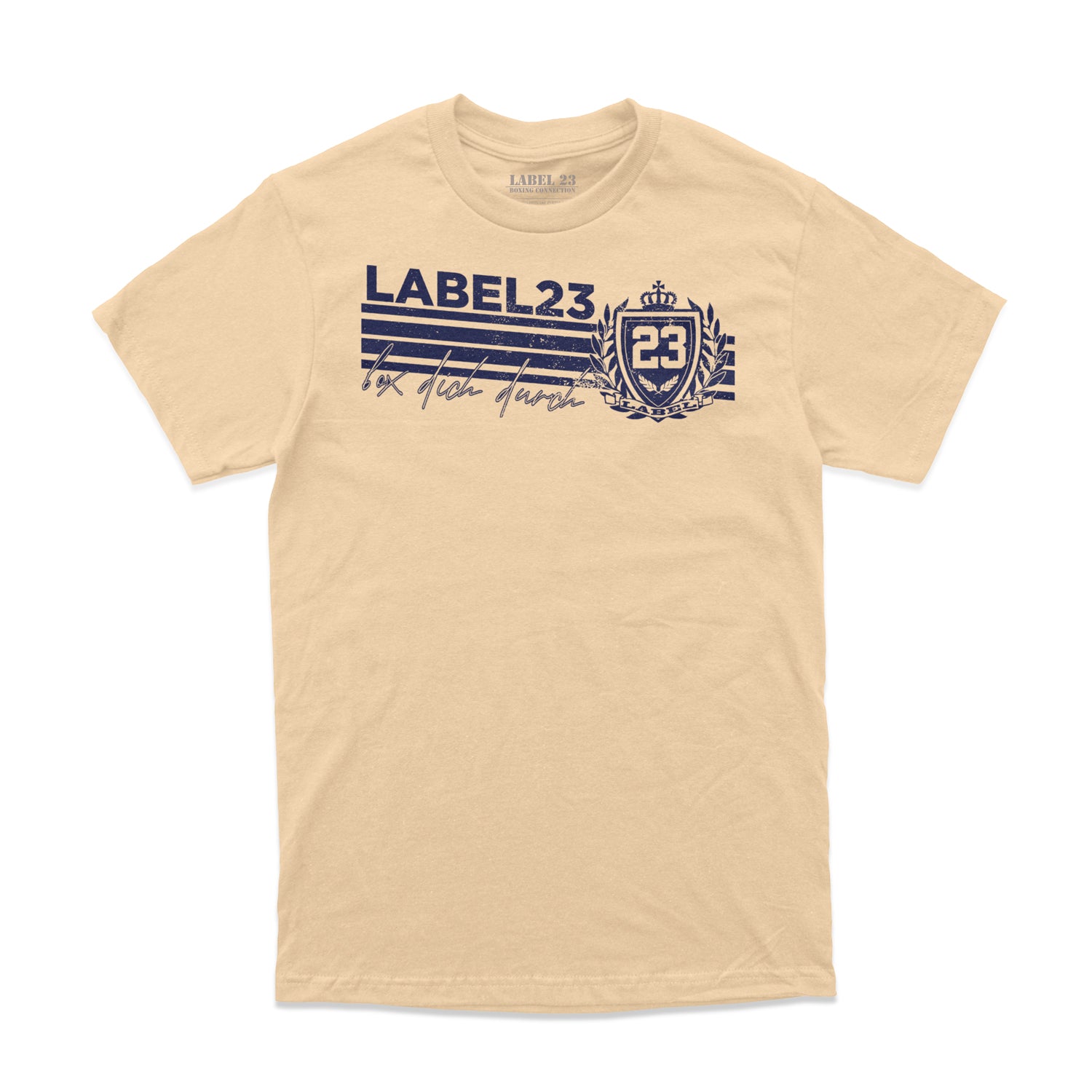 Herren T-Shirt Sports Performance beige-navy