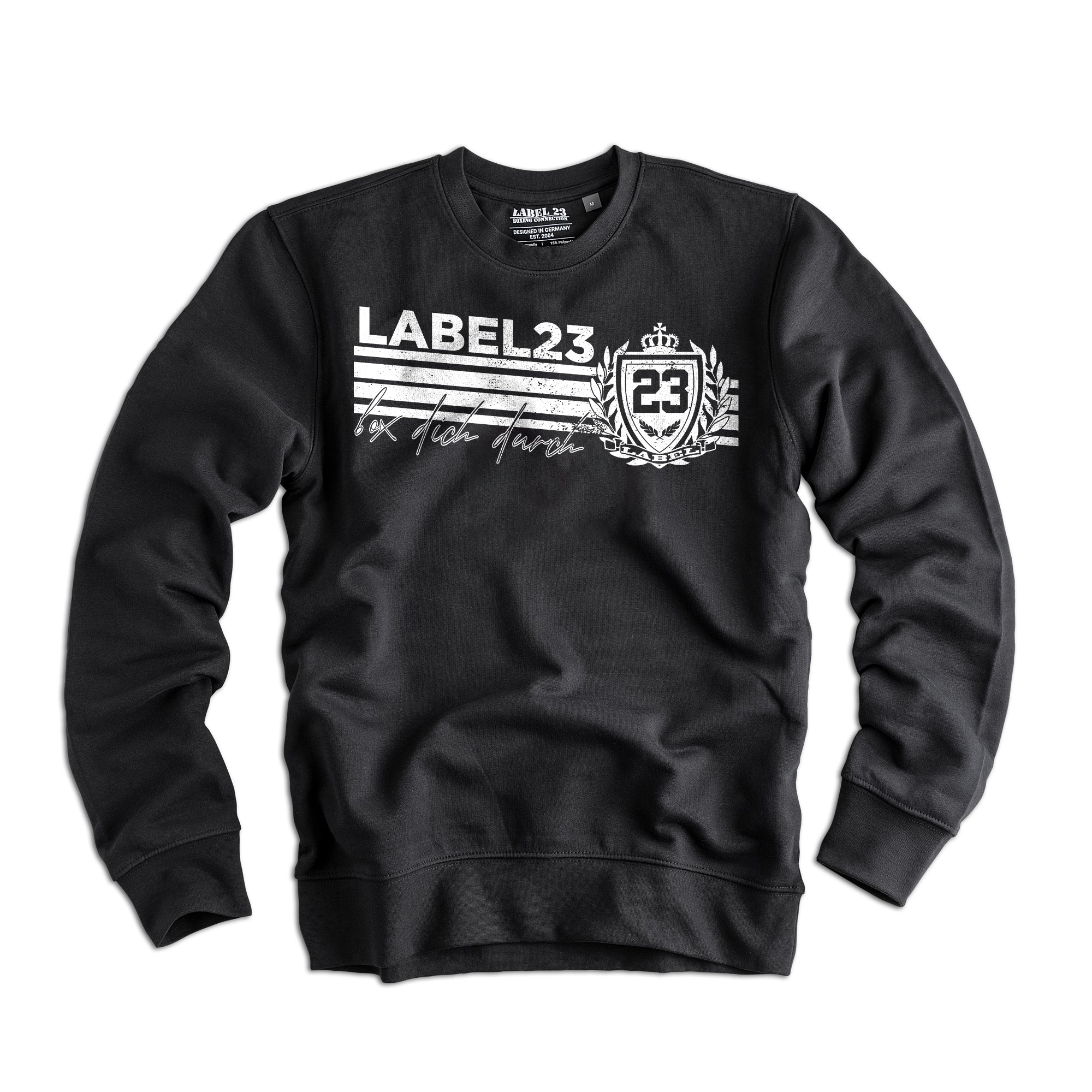 Männer Sweatshirt Sports Performance schwarz-weiss von Label 23 – Detailansicht