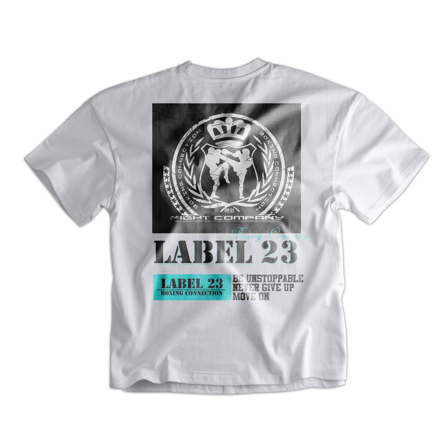 Männer Oversize T-Shirt BCTA 2.0 weiss von Label 23 – Rückansicht