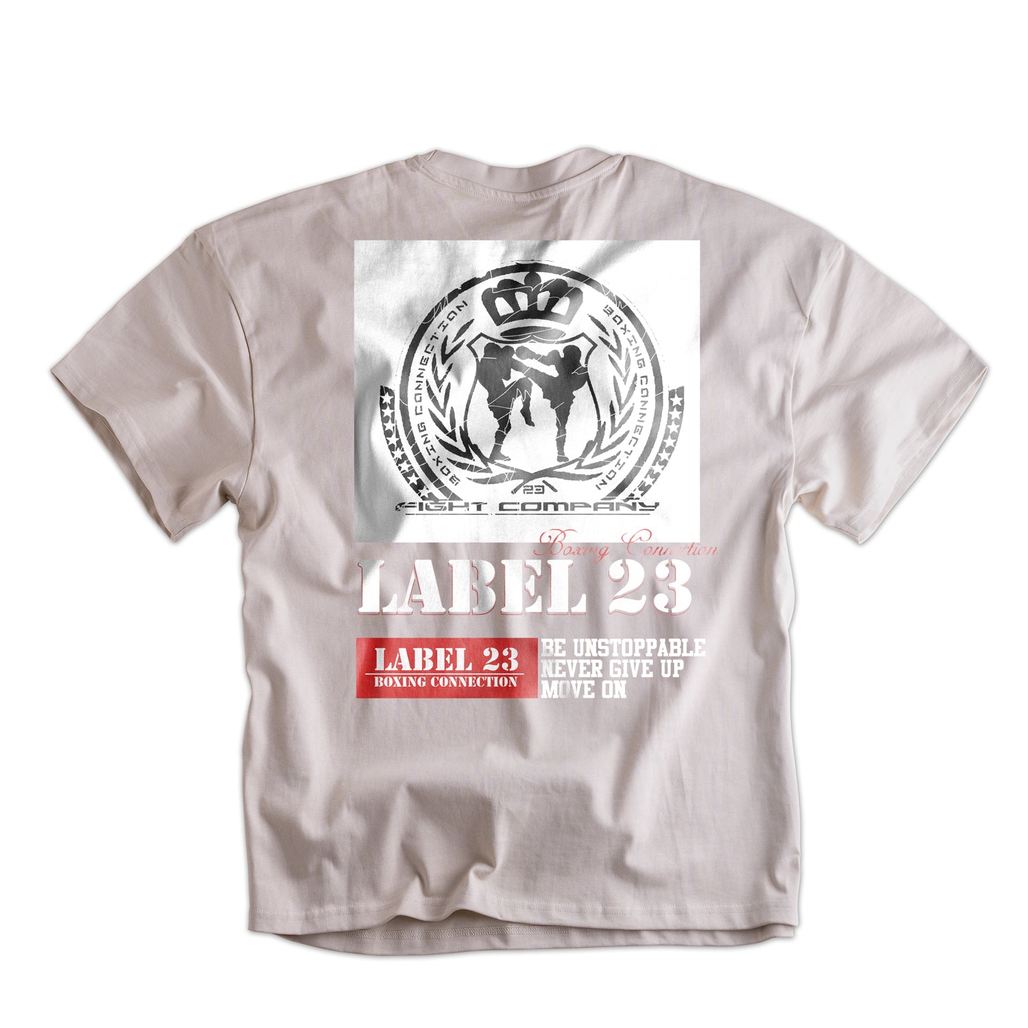 Männer Oversize T-Shirt BCTA 2.0 sand von Label 23 – Rückansicht