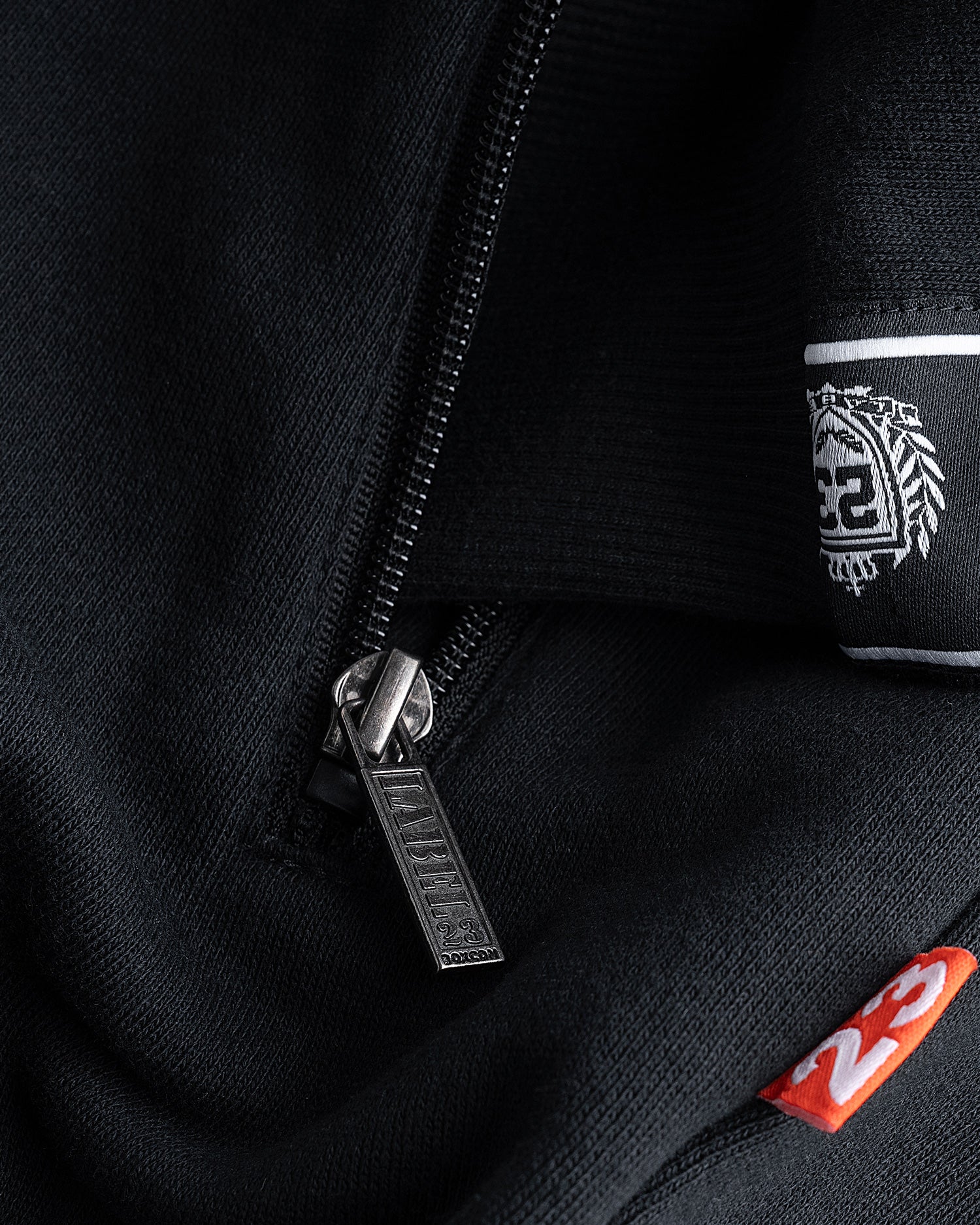 Männer Zip-Sweatshirt BC Classic schwarz von Label 23 – Detailansicht