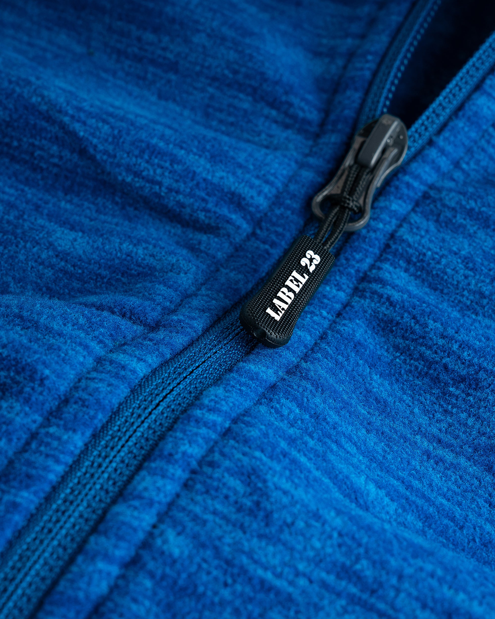 Männer Microfleece Jacke BXCO blaumeliert von Label 23 – Detailansicht