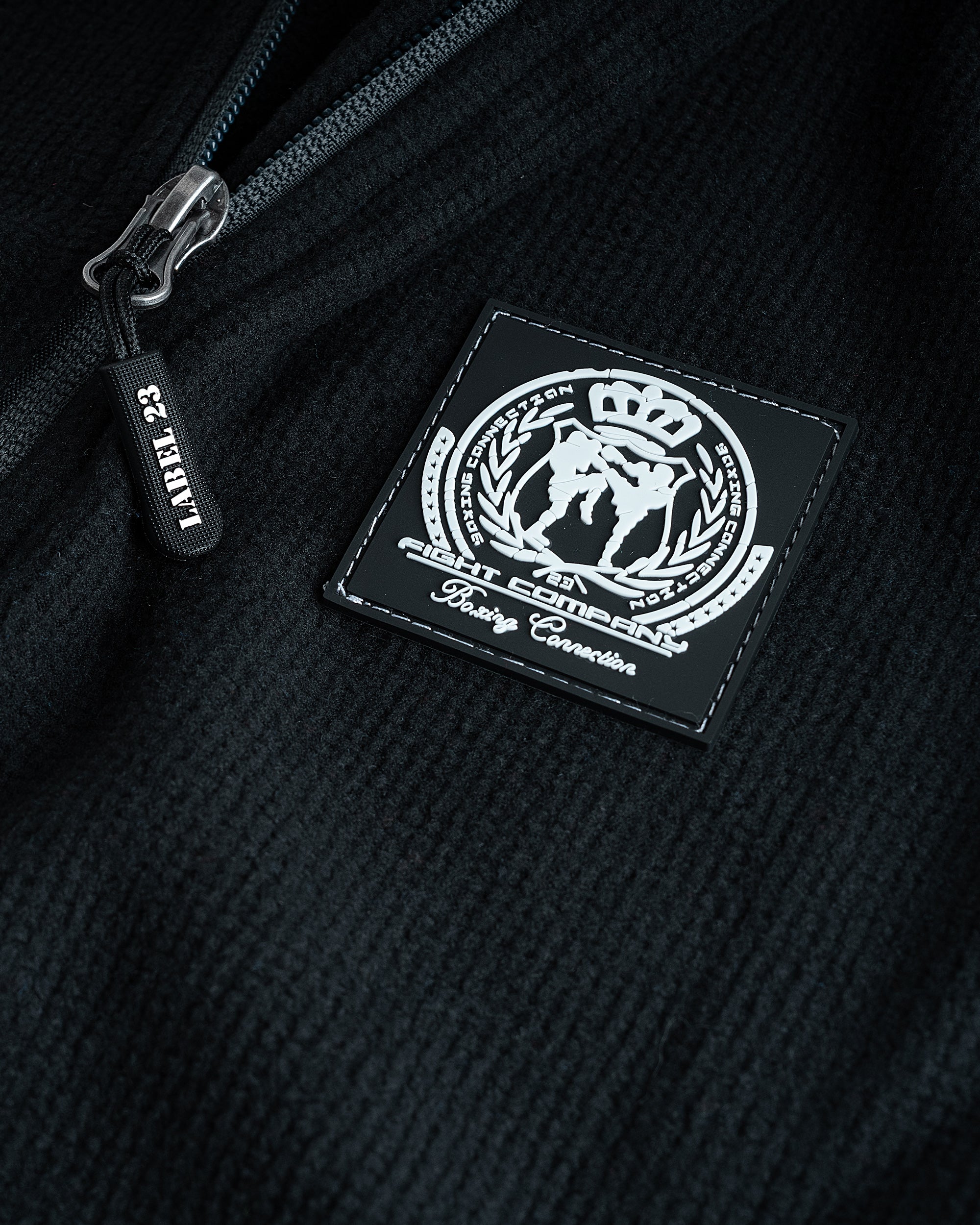 Männer Light Fleece Jacke BCTA schwarz von Label 23 – Detailansicht