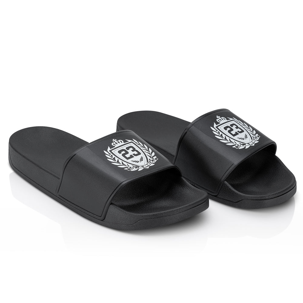 Badelatschen Label 23 schwarz-weiss