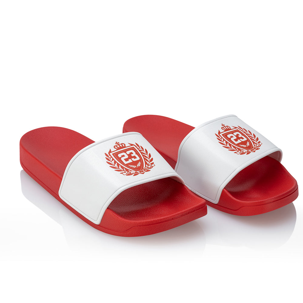 Badelatschen Label 23 rot-weiss-rot