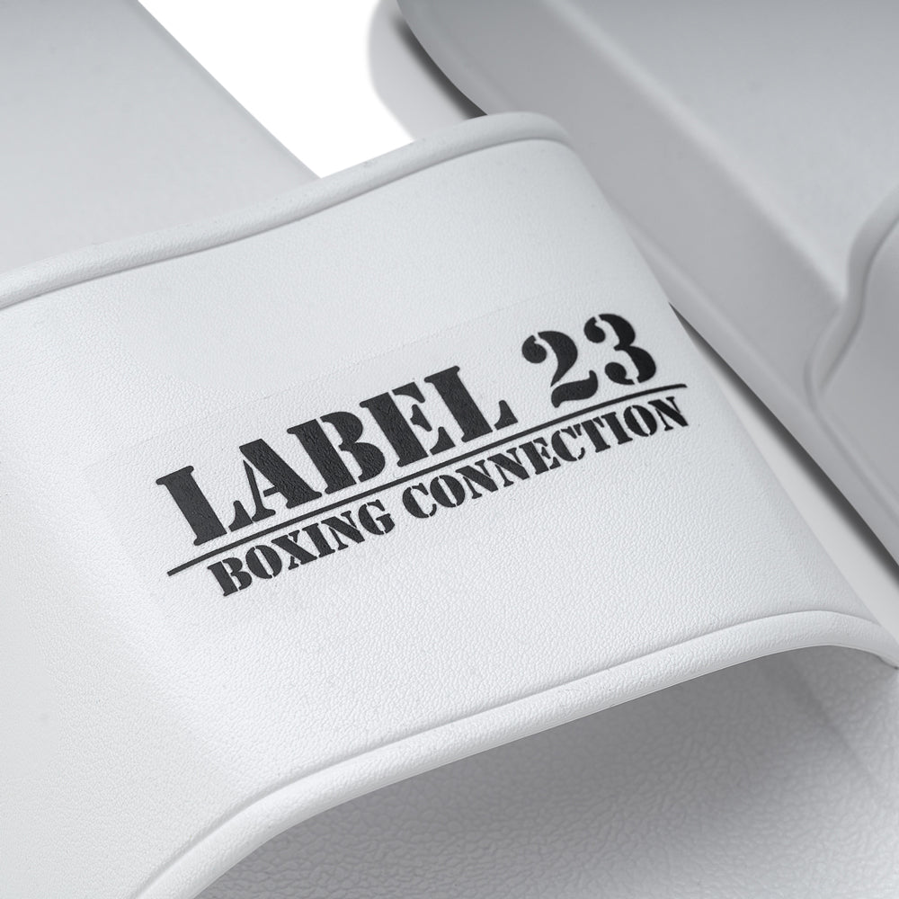 Badelatschen Label BC weiss-schwarz