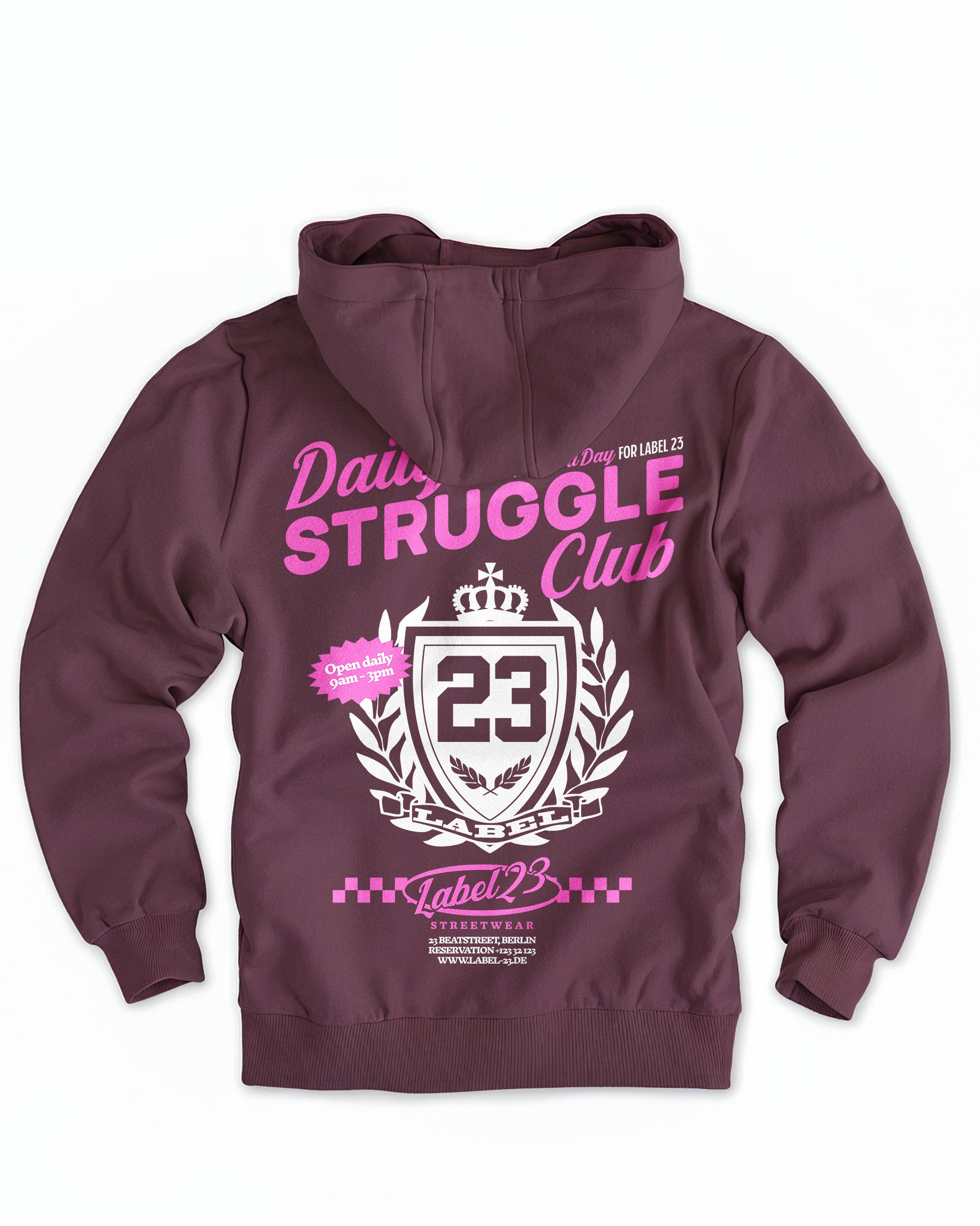Frauen Cloud Fleece Hoodie „Daily Struggle" purple