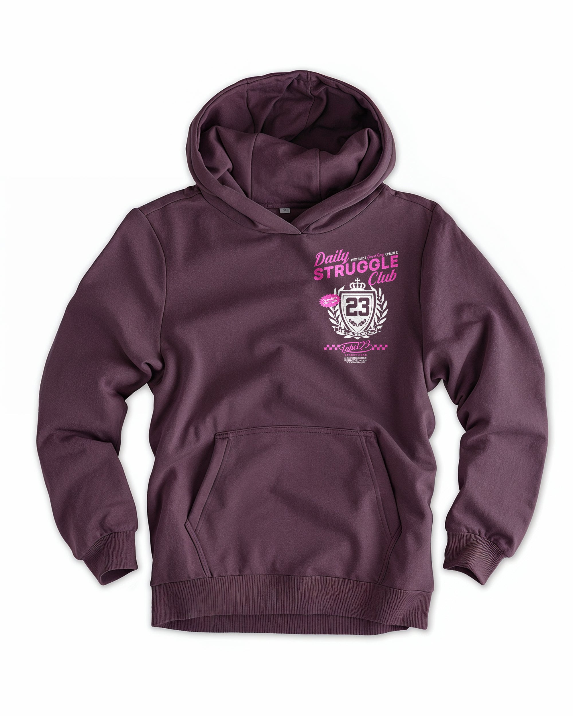 Frauen Cloud Fleece Hoodie „Daily Struggle" purple