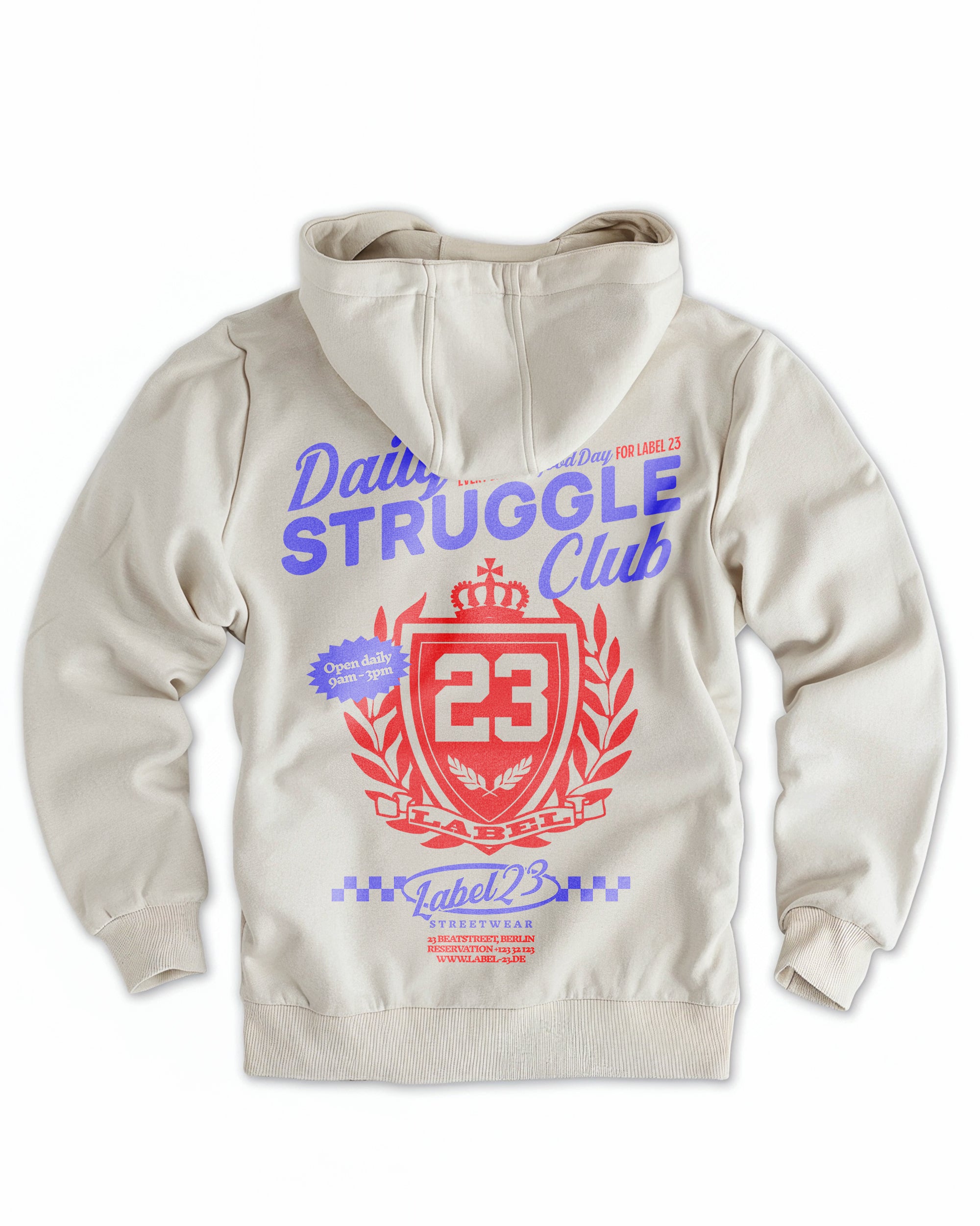 Frauen Cloud Fleece Hoodie „Daily Struggle" sand
