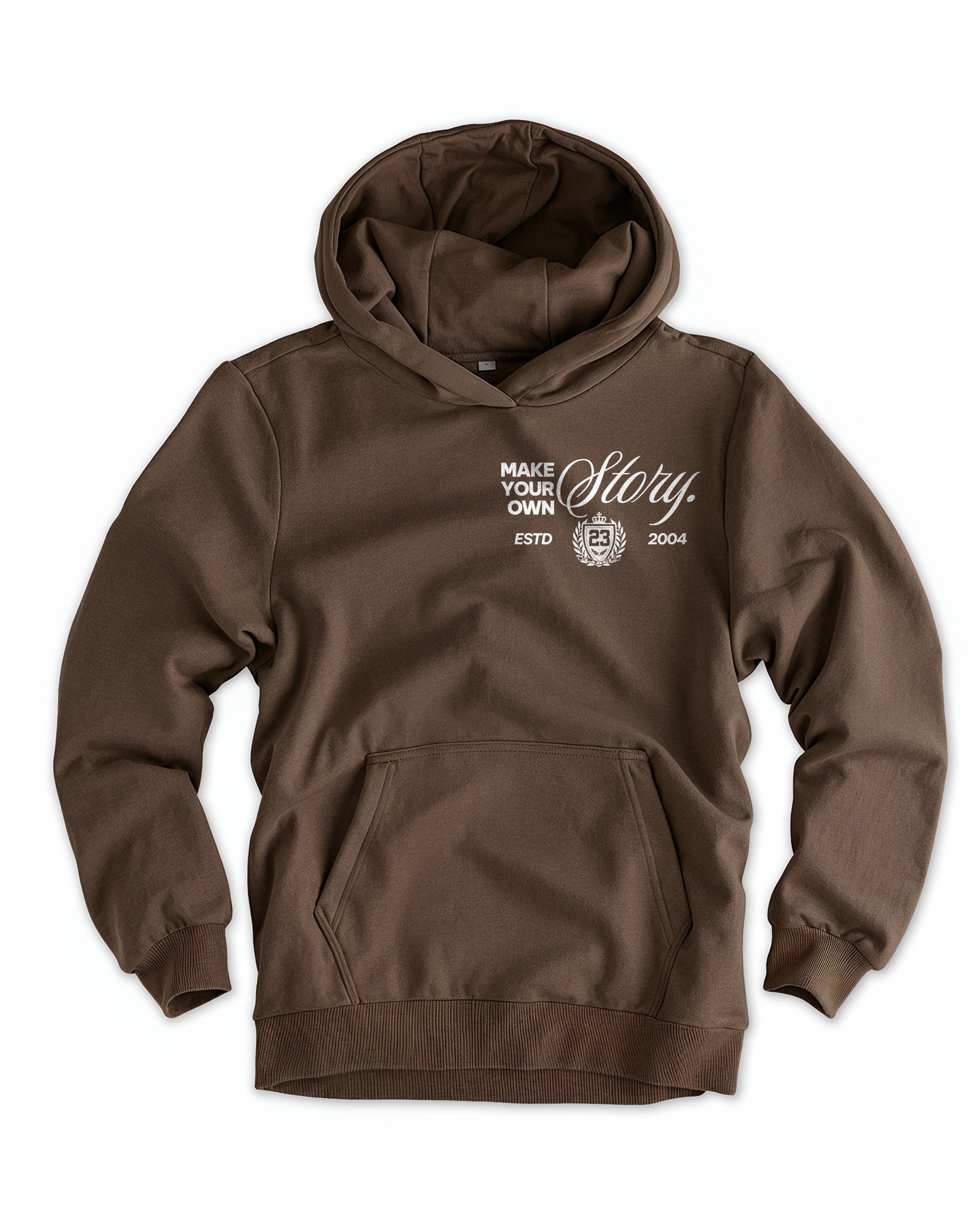 Frauen Cloud Fleece Hoodie „Make your own story" braun