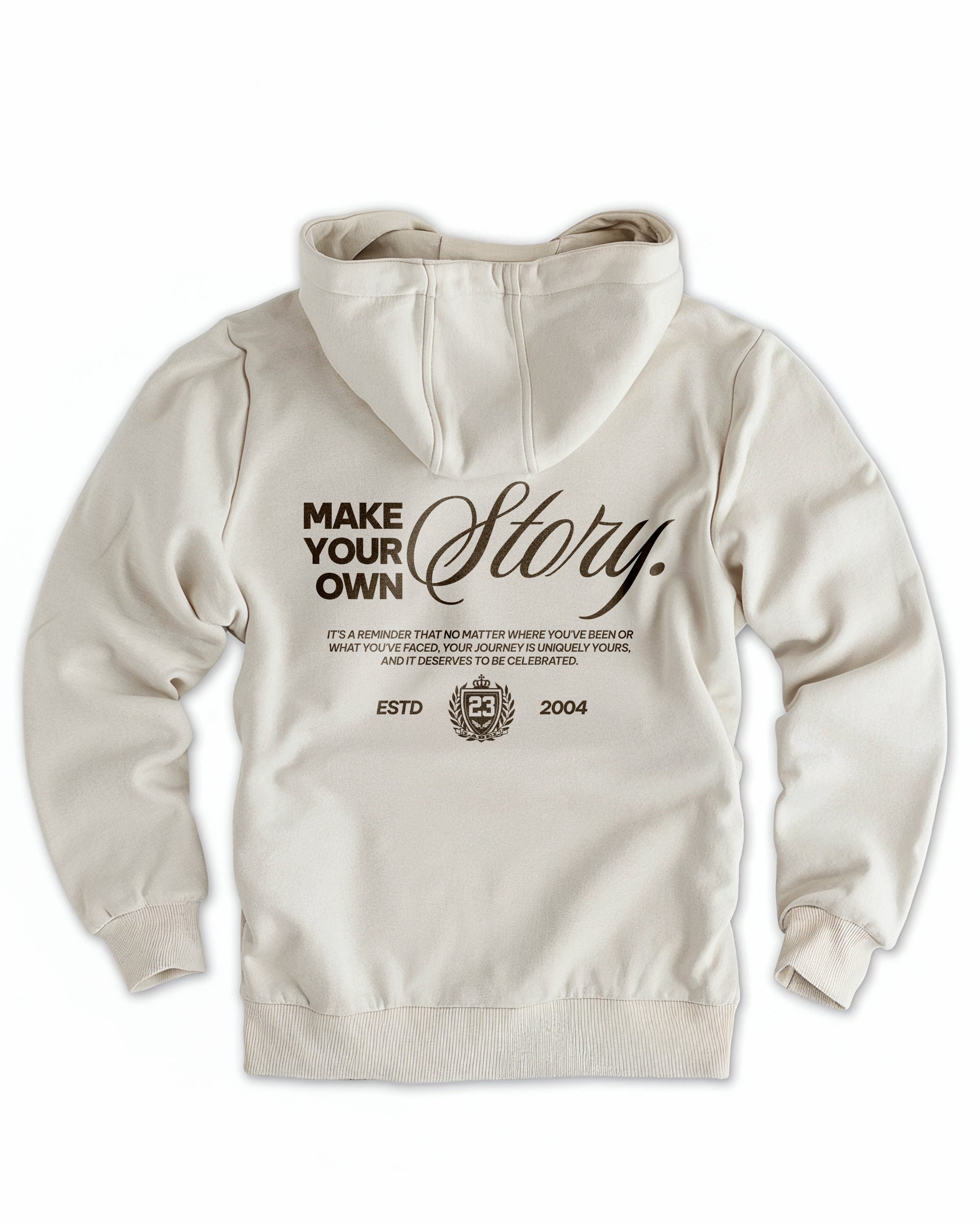 Frauen Cloud Fleece Hoodie „Make your own story" sand