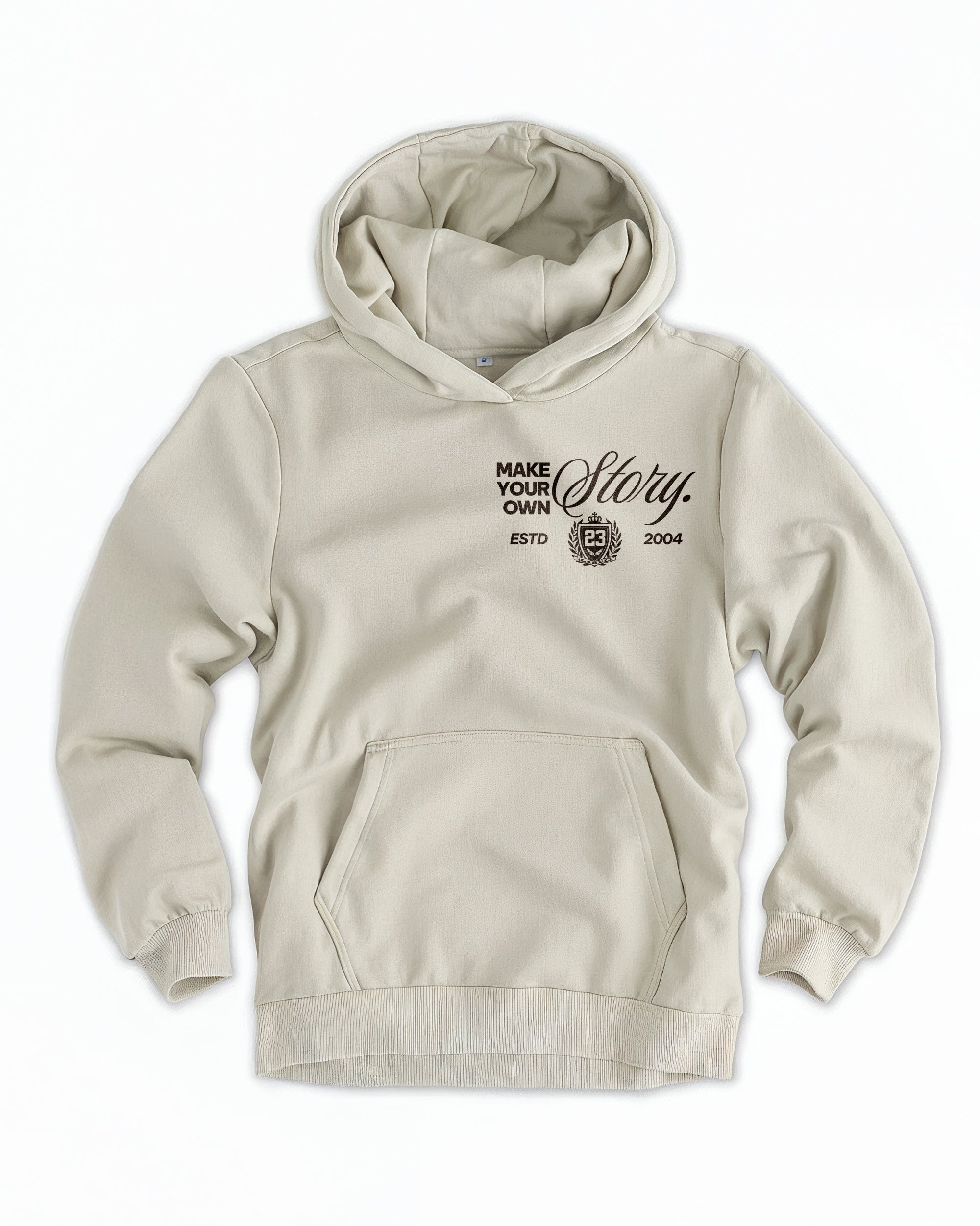 Frauen Cloud Fleece Hoodie „Make your own story" sand