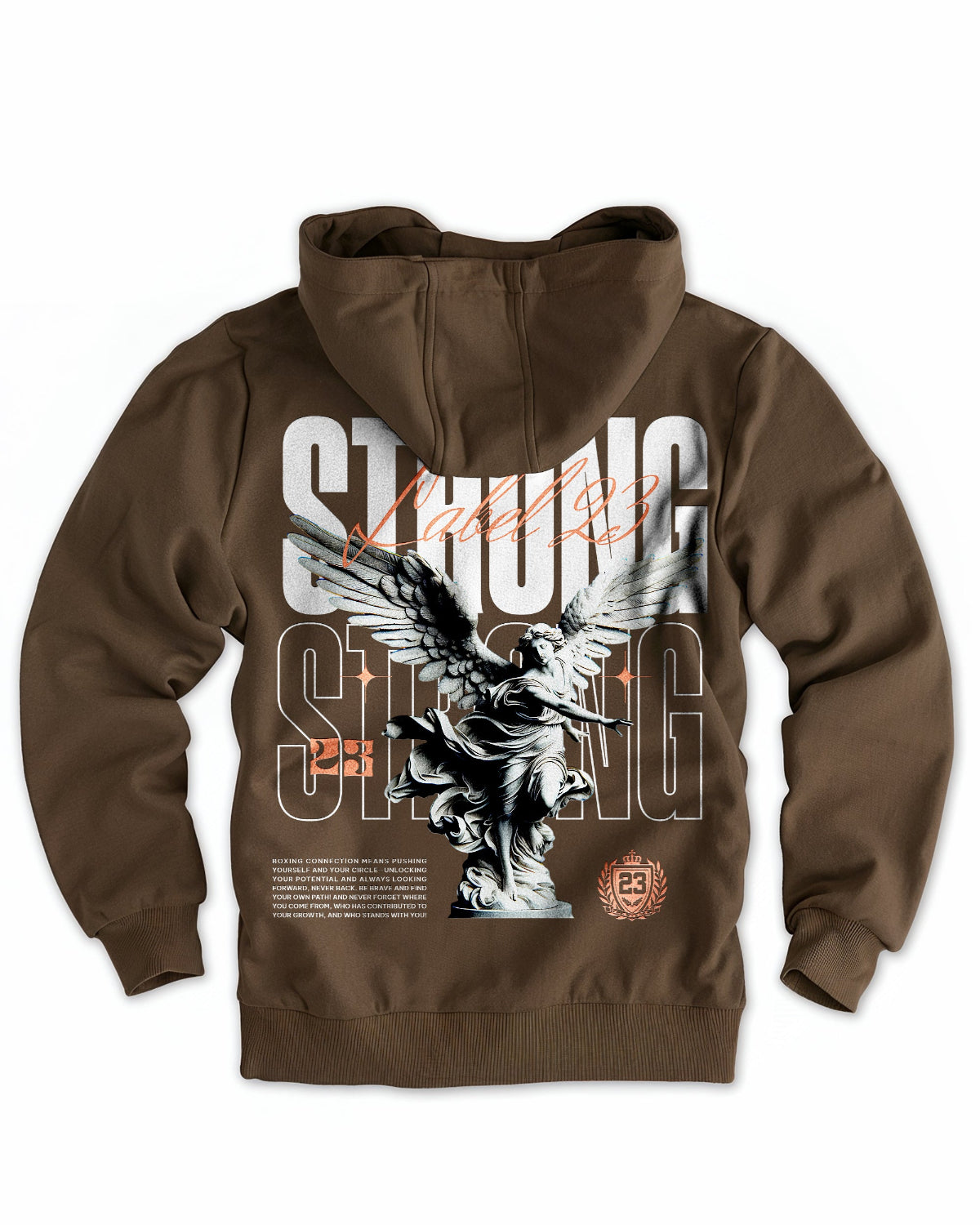 Frauen Cloud Fleece Hoodie „Strong" braun