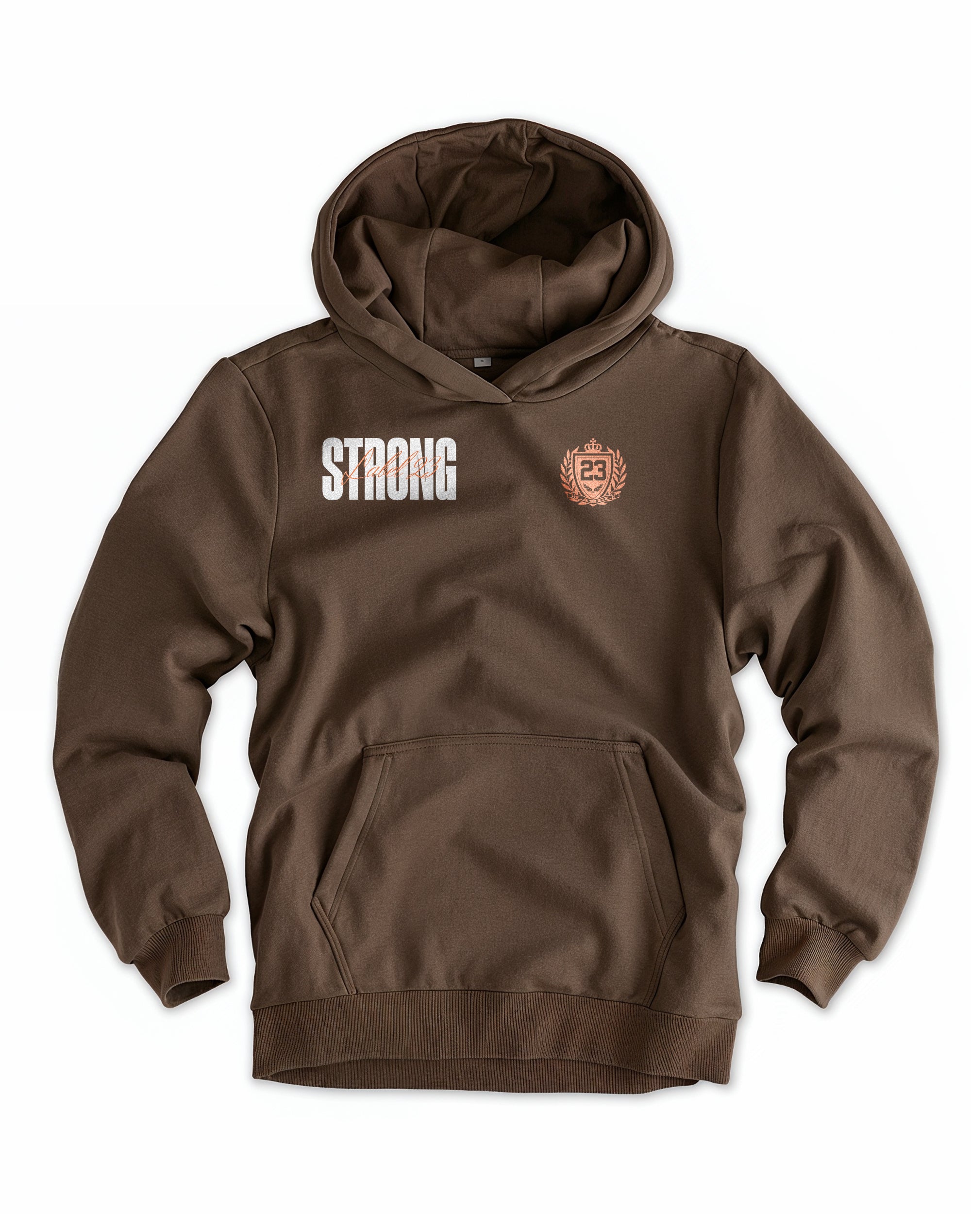 Frauen Cloud Fleece Hoodie „Strong" braun