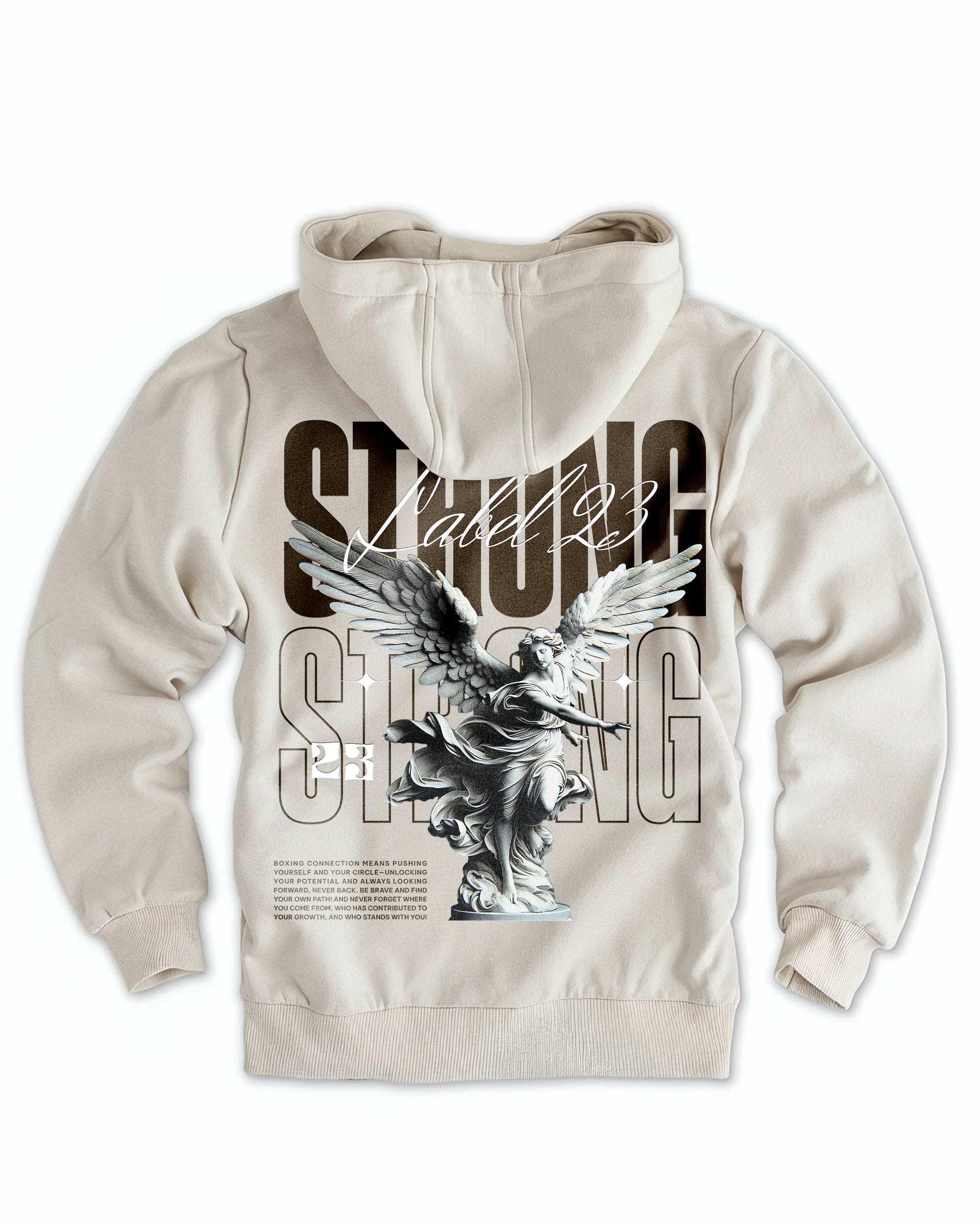 Frauen Cloud Fleece Hoodie „Strong“ sand