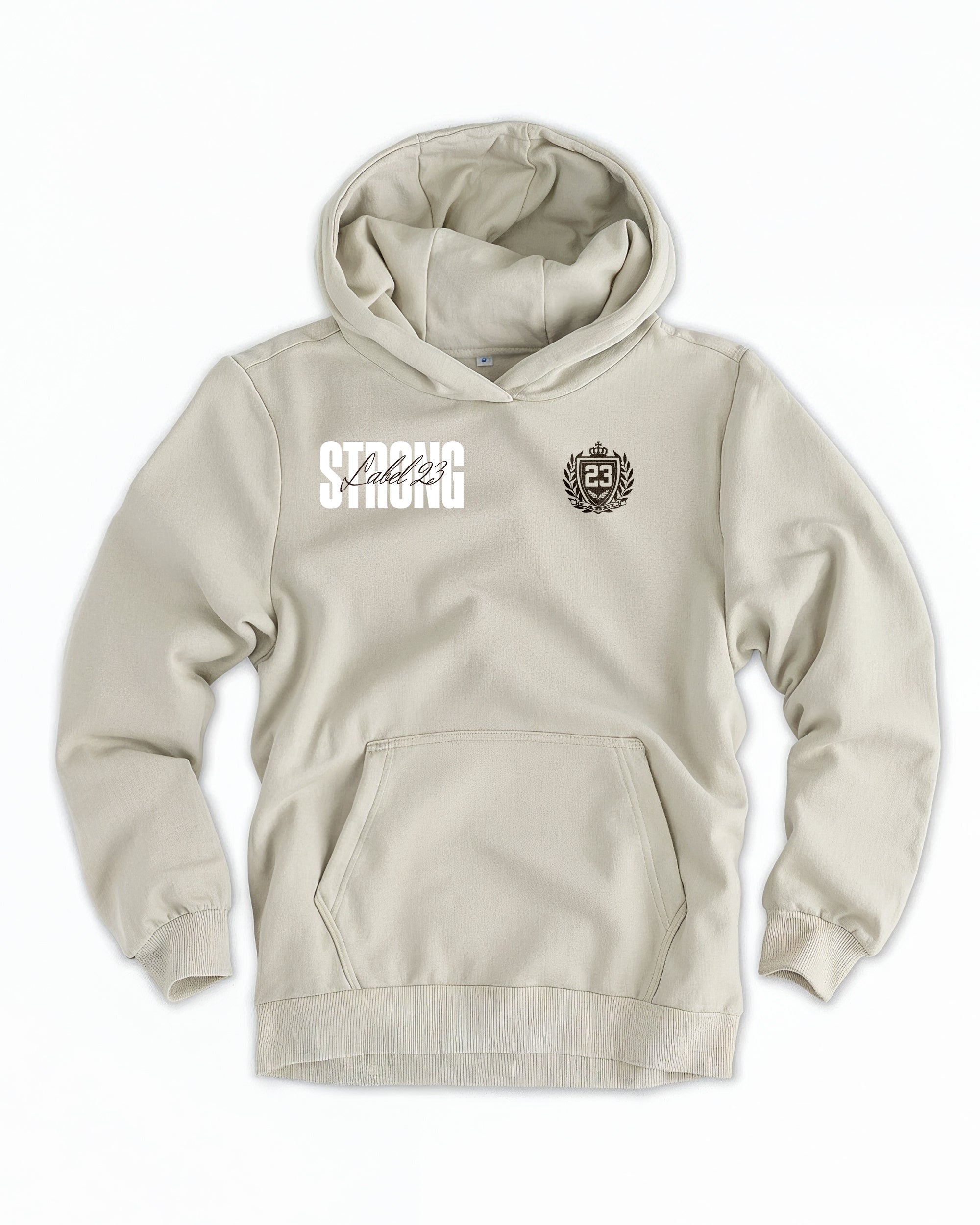 Frauen Cloud Fleece Hoodie „Strong“ sand