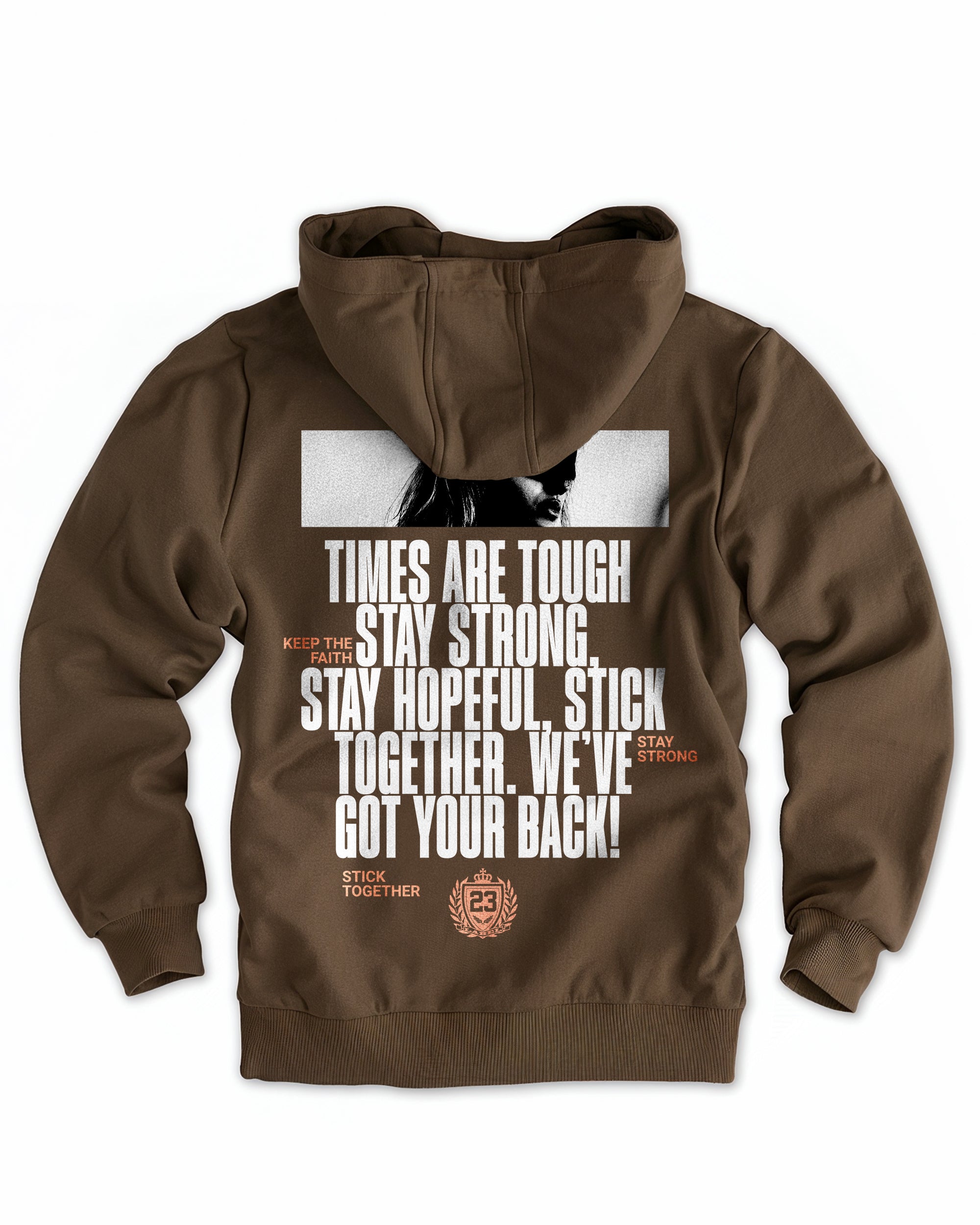 Frauen Cloud Fleece Hoodie „Together" braun