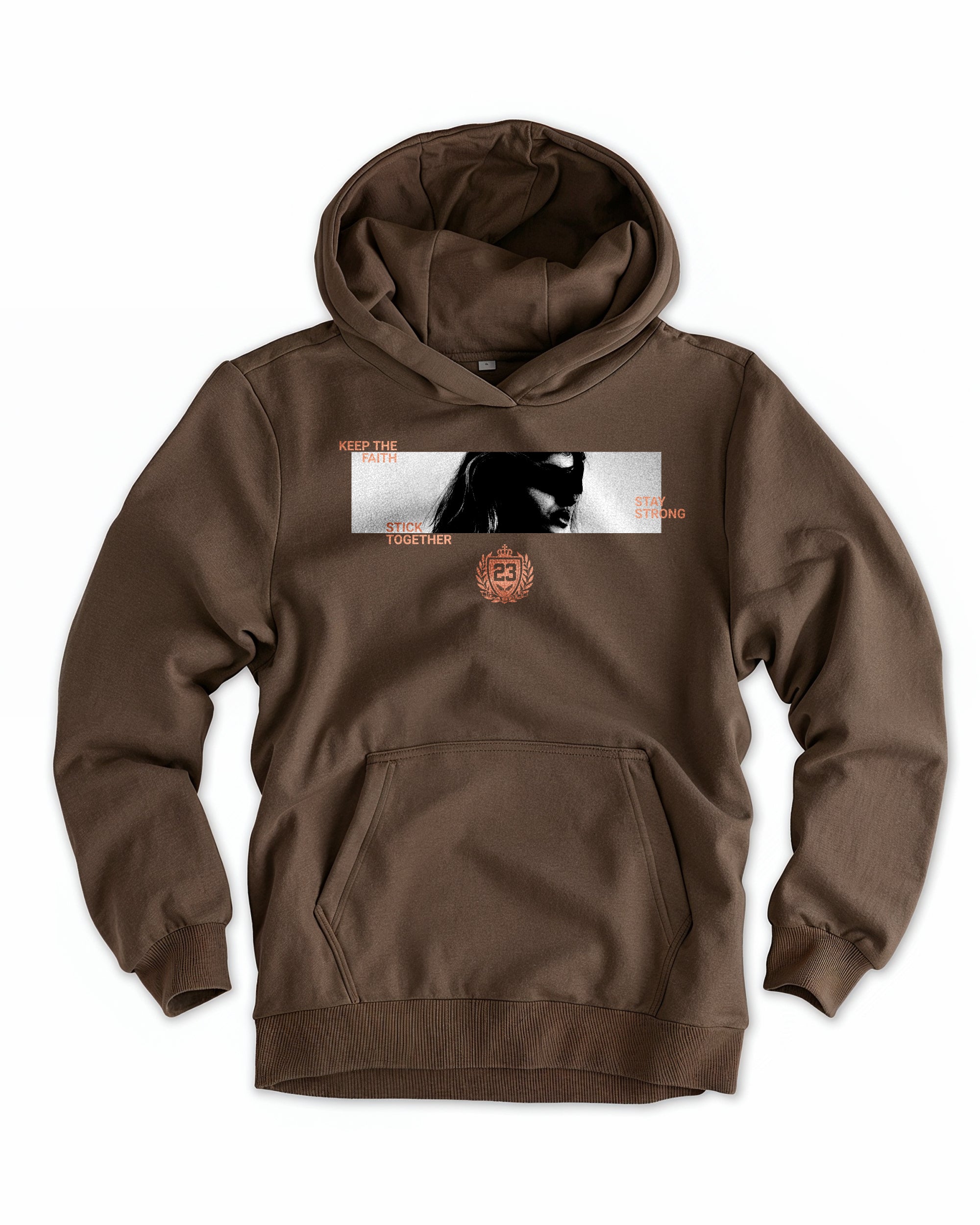 Frauen Cloud Fleece Hoodie „Together" braun