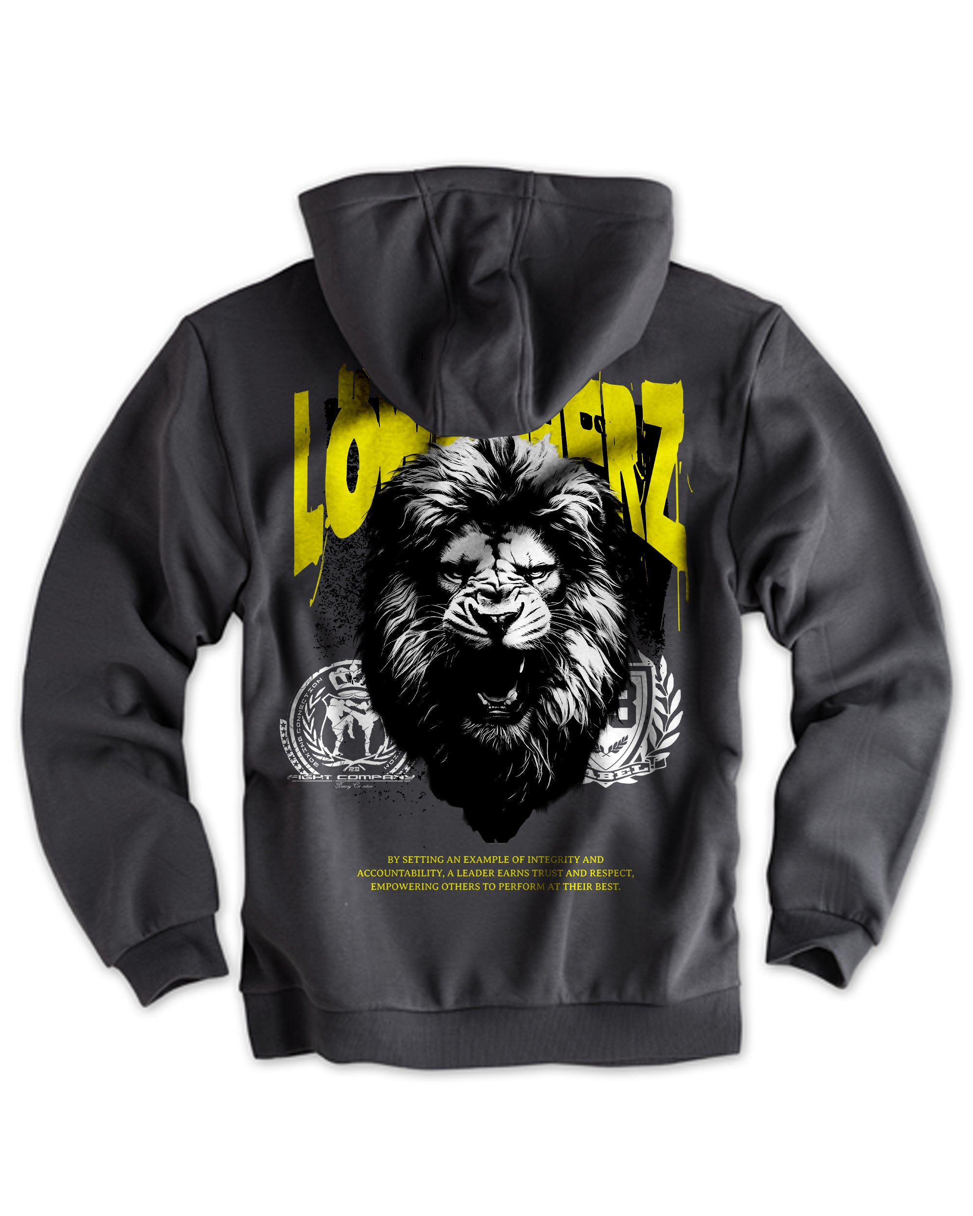 Herren Artic Fleece Hoodie "Löwenherz" grau