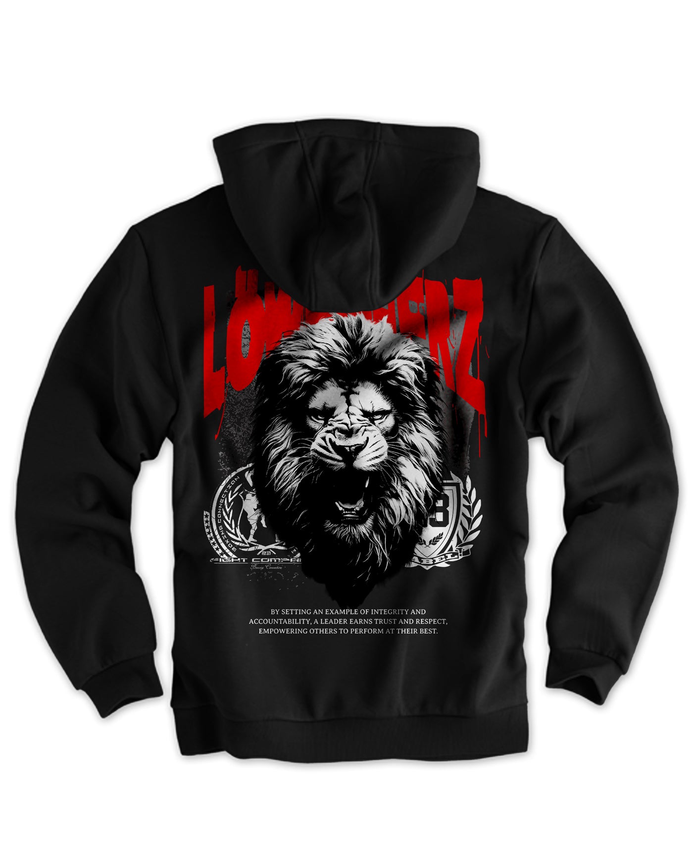 Herren Artic Fleece Hoodie "Löwenherz" schwarz