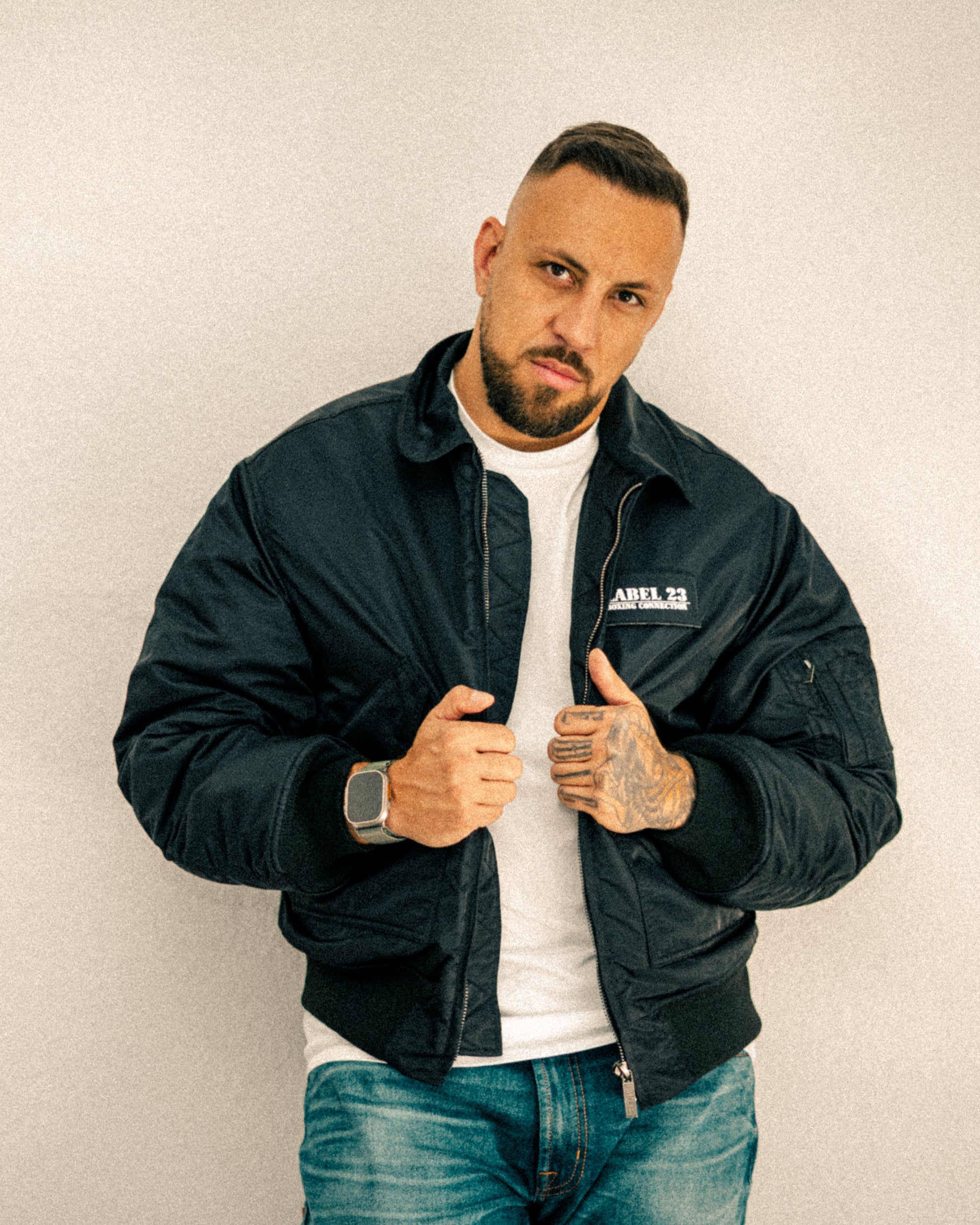 BXWU Label 23 Bomberjacke schwarz