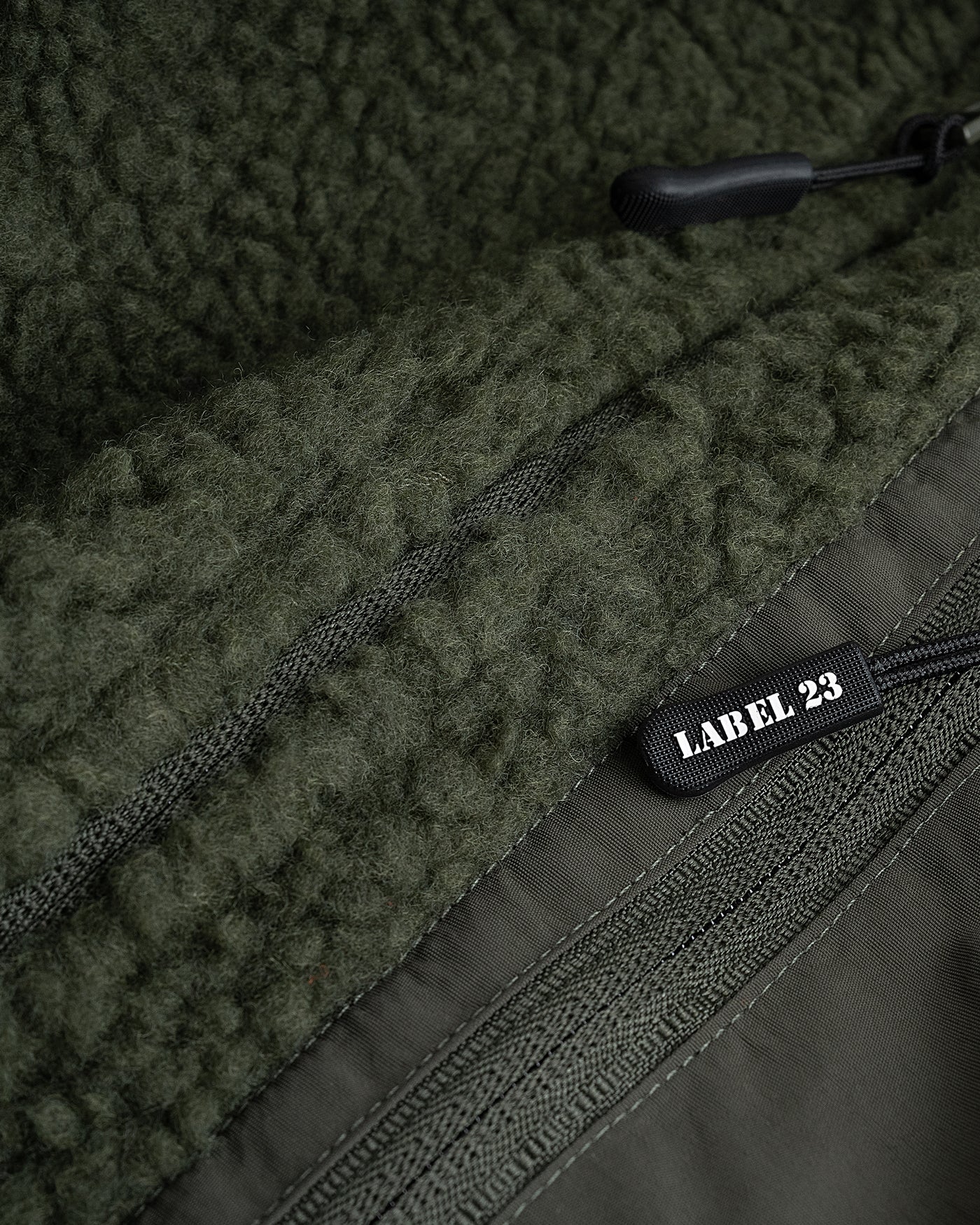 Männer Sherpa Fleece Jacke "Label BC" oliv