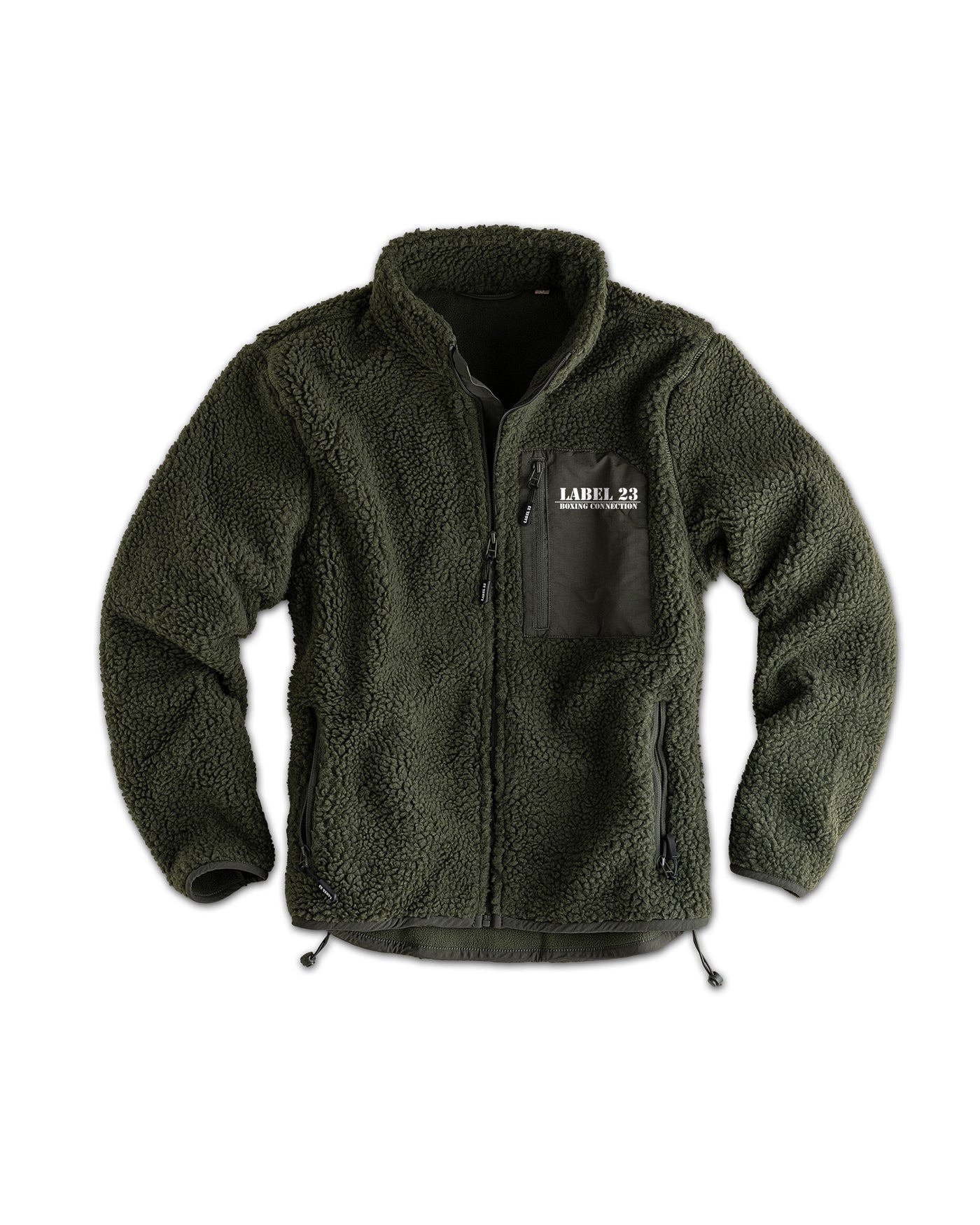 Männer Sherpa Fleece Jacke "Label BC" oliv