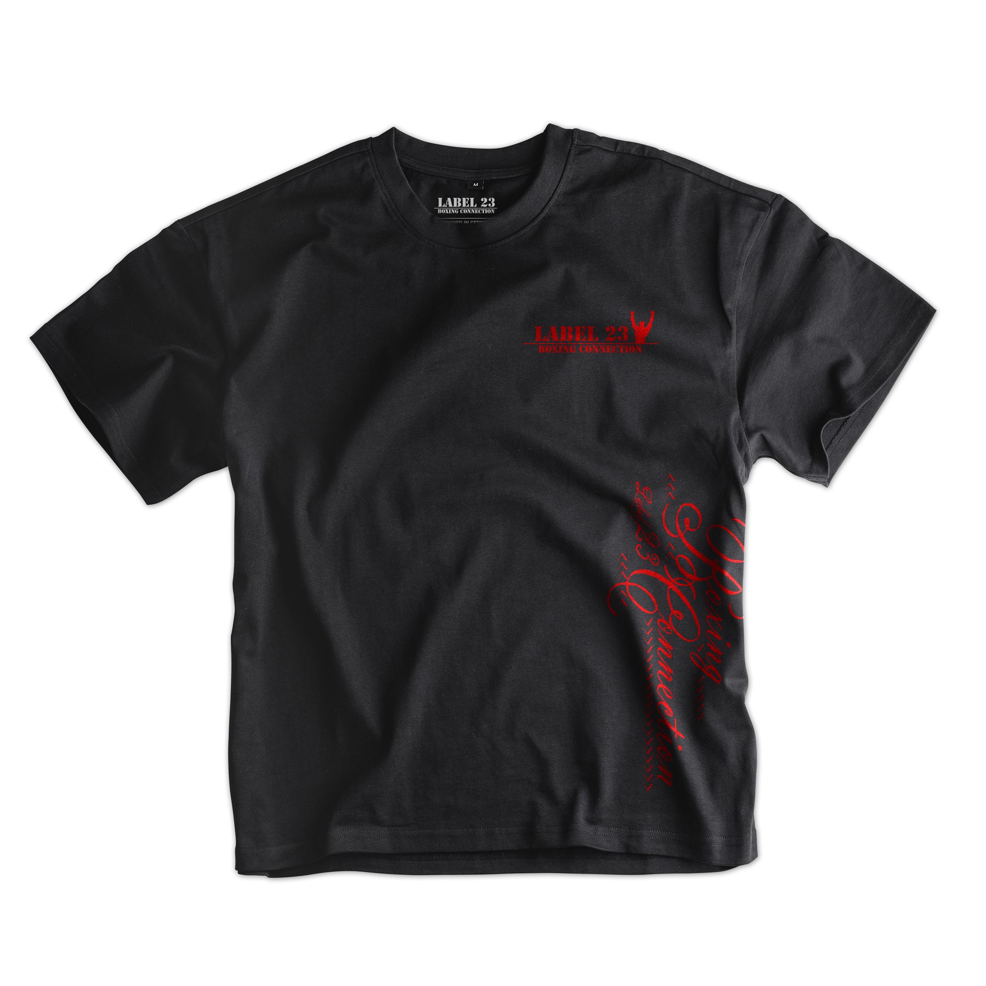 Männer Oversize T-Shirt BCTA schwarz-rot von Label 23 – Rückansicht