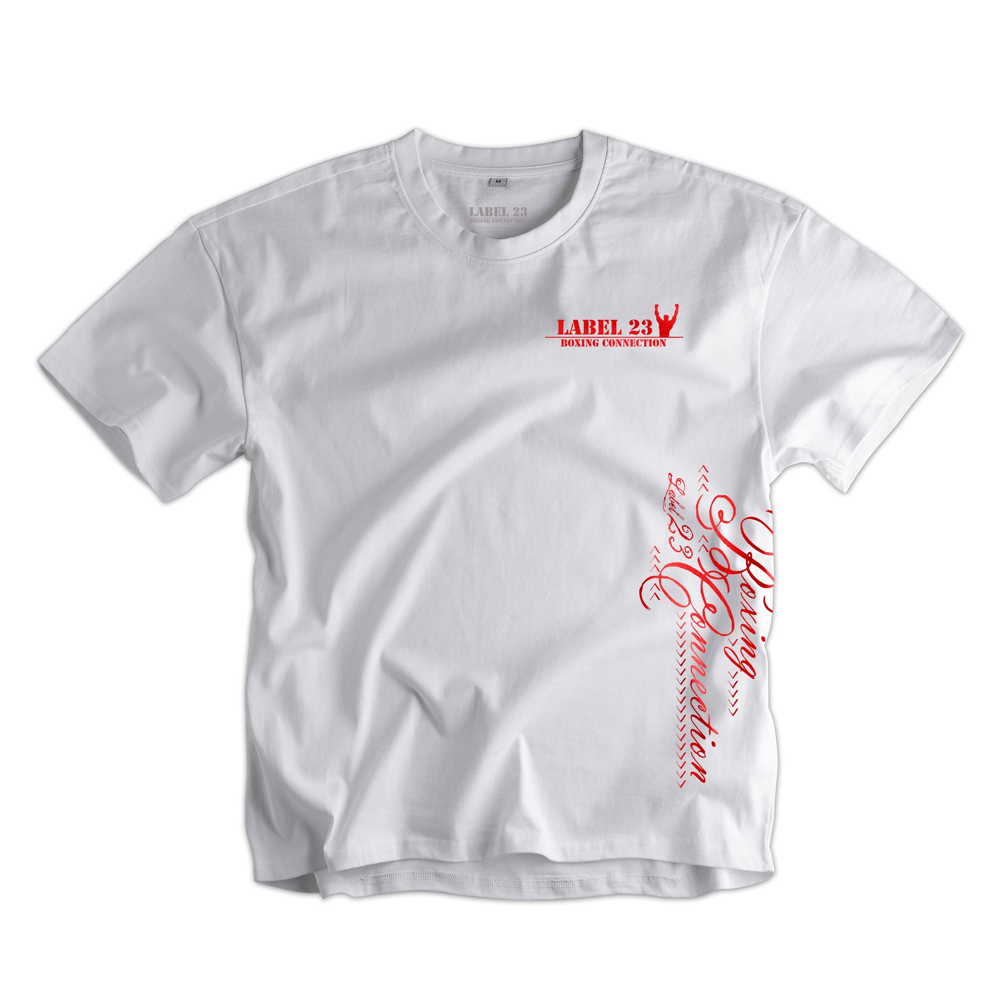 Männer Oversize T-Shirt BCTA weiss-rot von Label 23 – Rückansicht