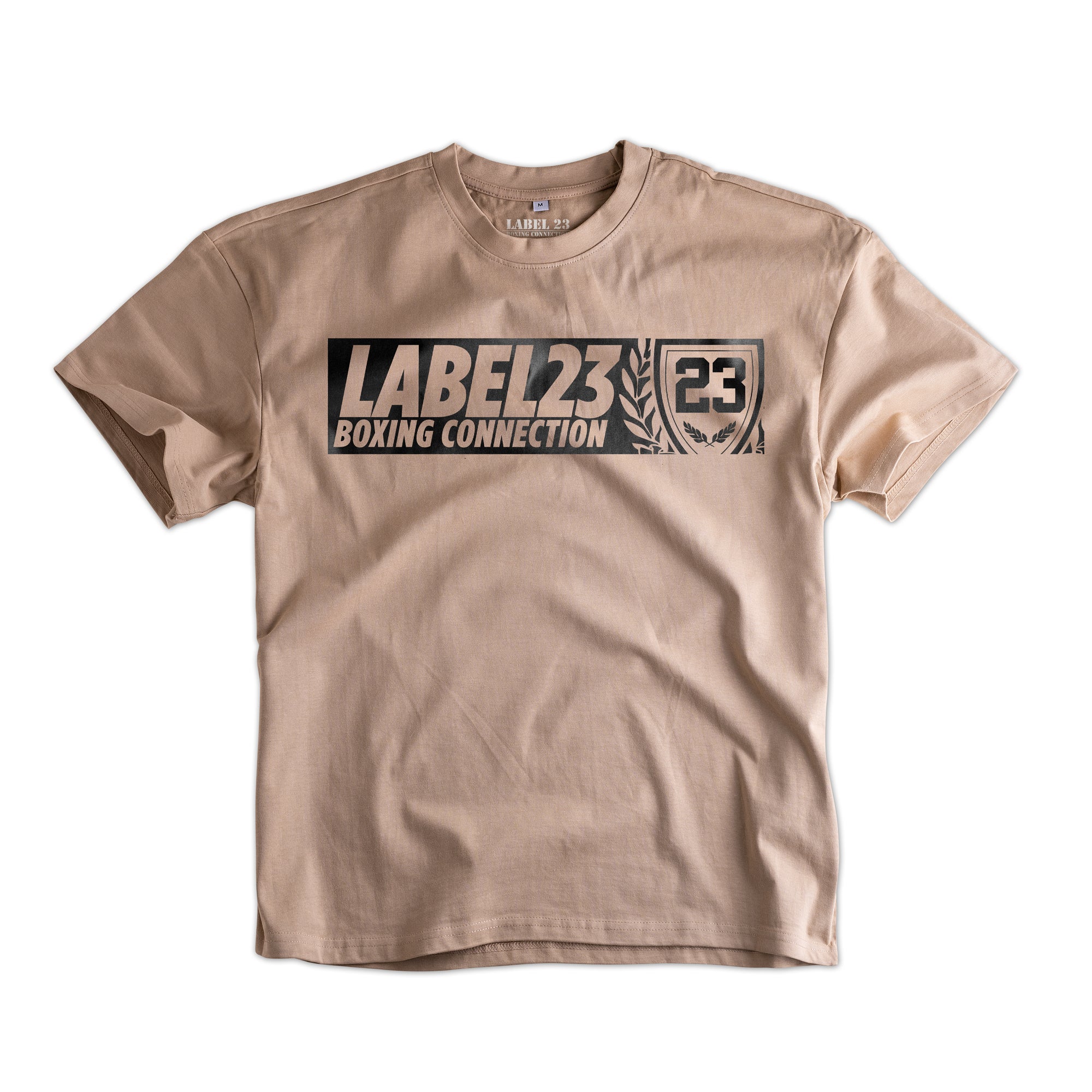 Herren Oversize T-Shirt L23BC beige-schwarz