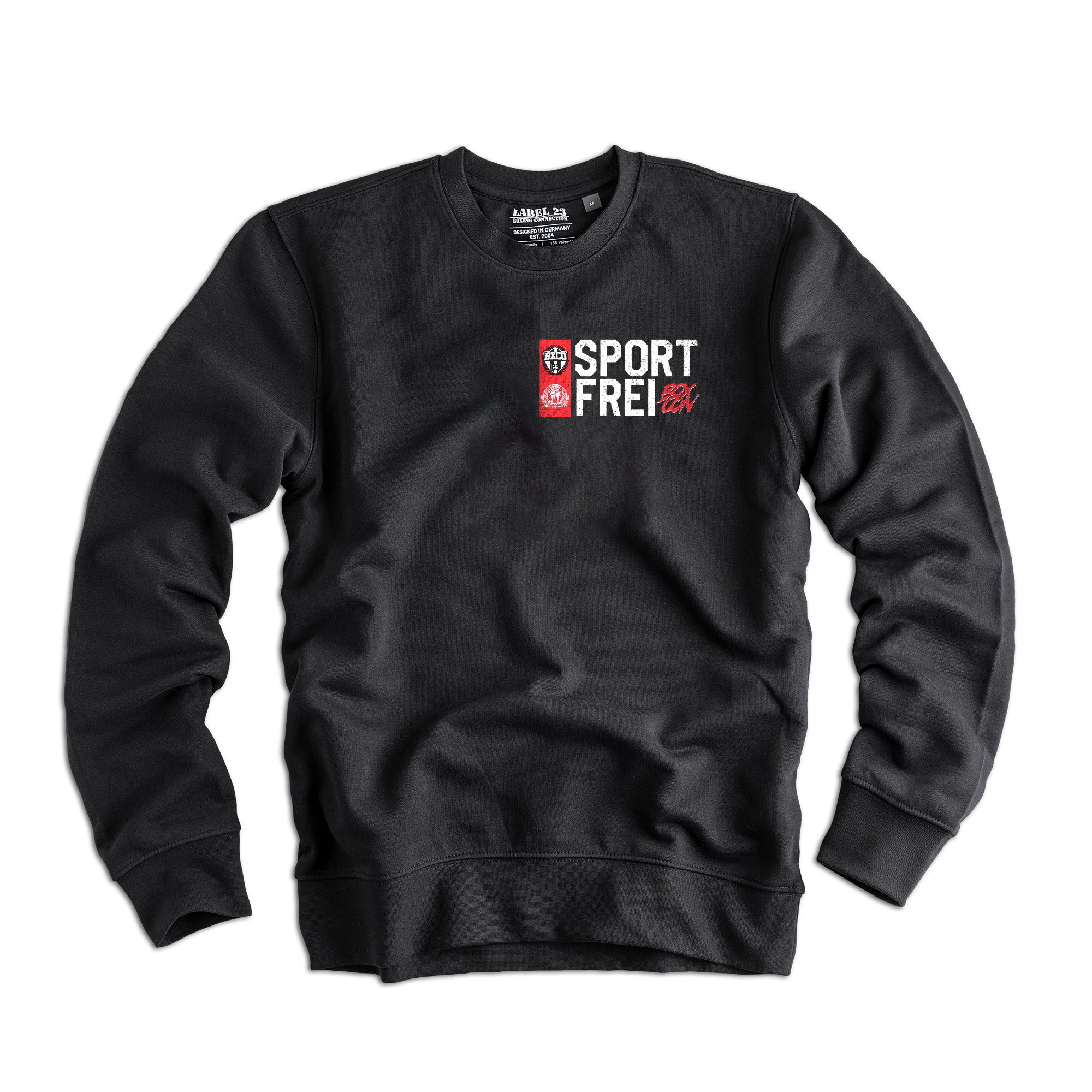 Männer Sweatshirt Sport frei schwarz von Label 23 – Detailansicht