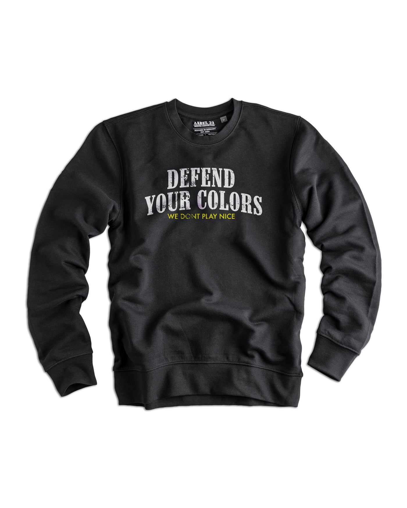 Männer Sweatshirt Defend - schwarz WG | Label 23 von Label 23 – Rückansicht