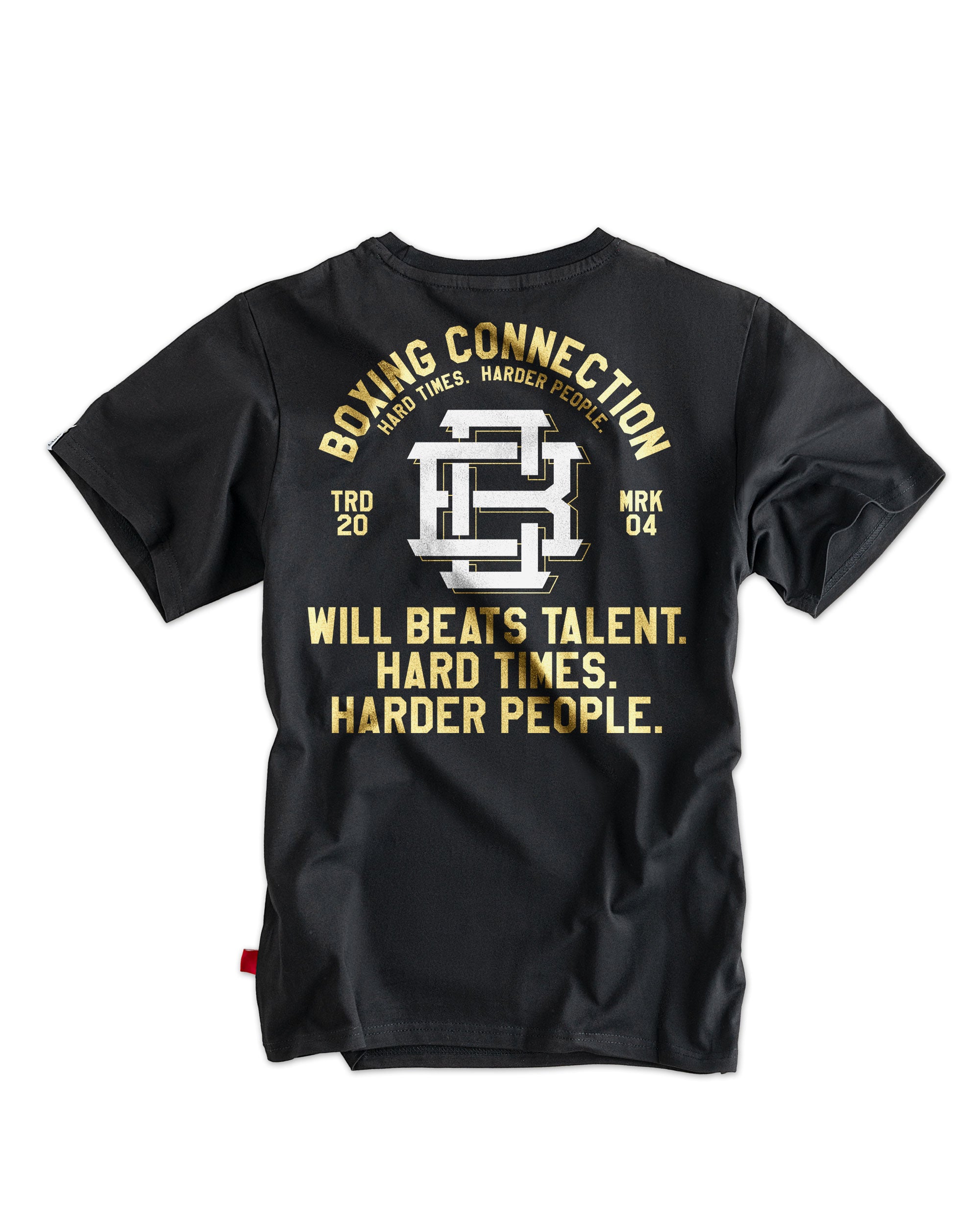 Herren T-Shirt ‚Will Beats Talent‘ von Label 23 – schwarzes Statement-Shirt aus Baumwolle im Boxstyle für Gym und Streetwear