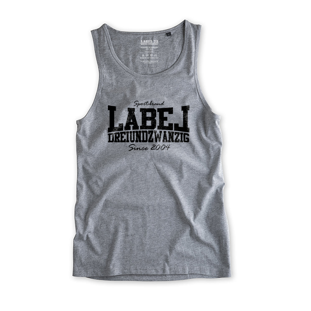 Herren Tanktop Label DZ graumeliert