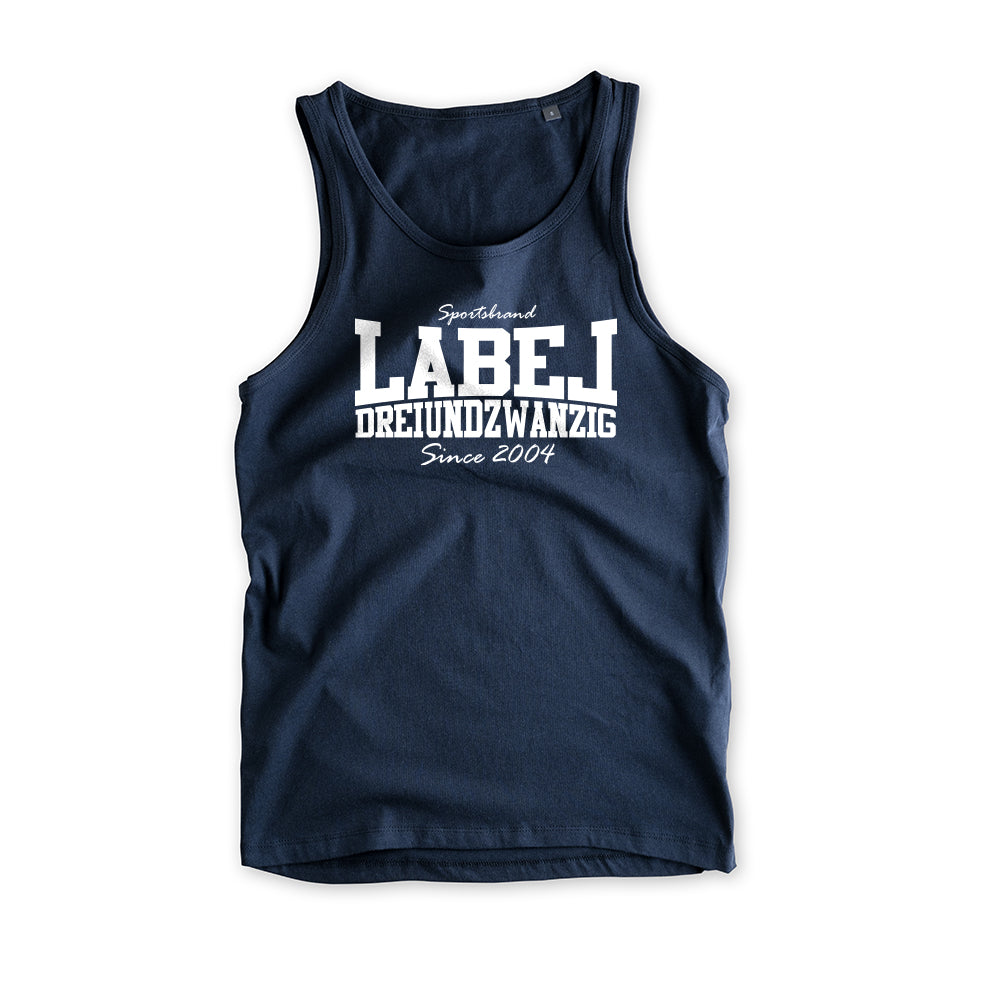 Herren Tanktop Label DZ navy