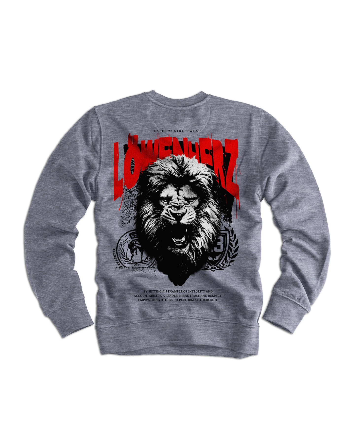 Herren Sweatshirt "Löwenherz" graumeliert