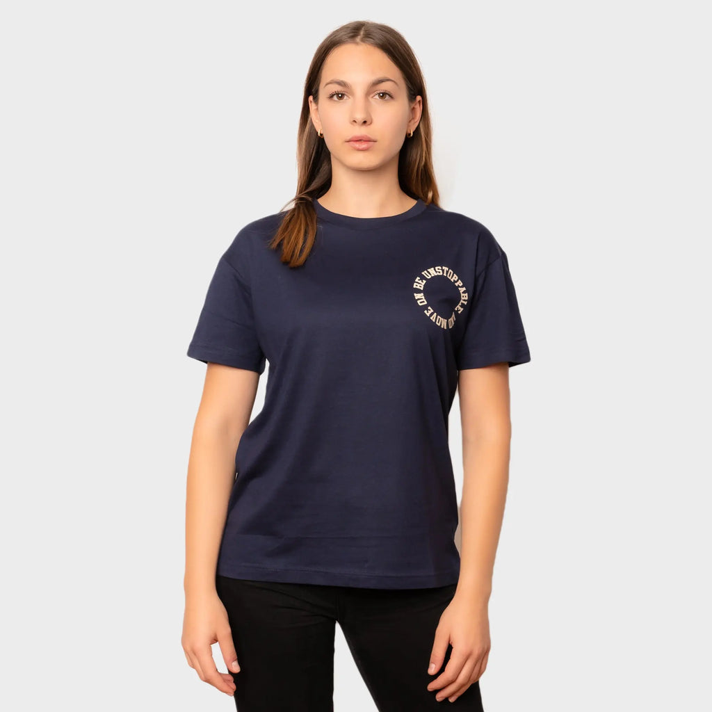 Damen Loose fit T-Shirt Be Unstoppable dunkelblau Label 23