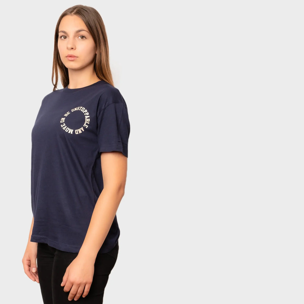 Damen Loose fit T-Shirt Be Unstoppable dunkelblau Label 23