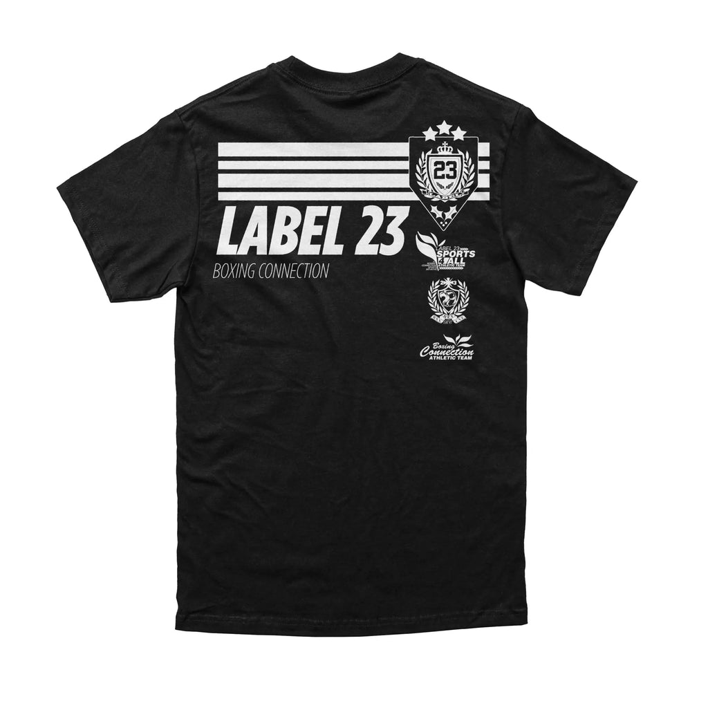 Herren T-Shirt Retro Basic schwarz-weiss Label 23