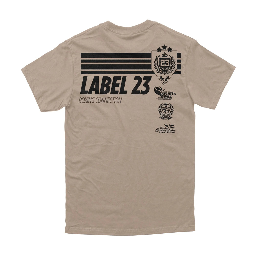 Herren T-Shirt Retro Basic sand-schwarz Label 23