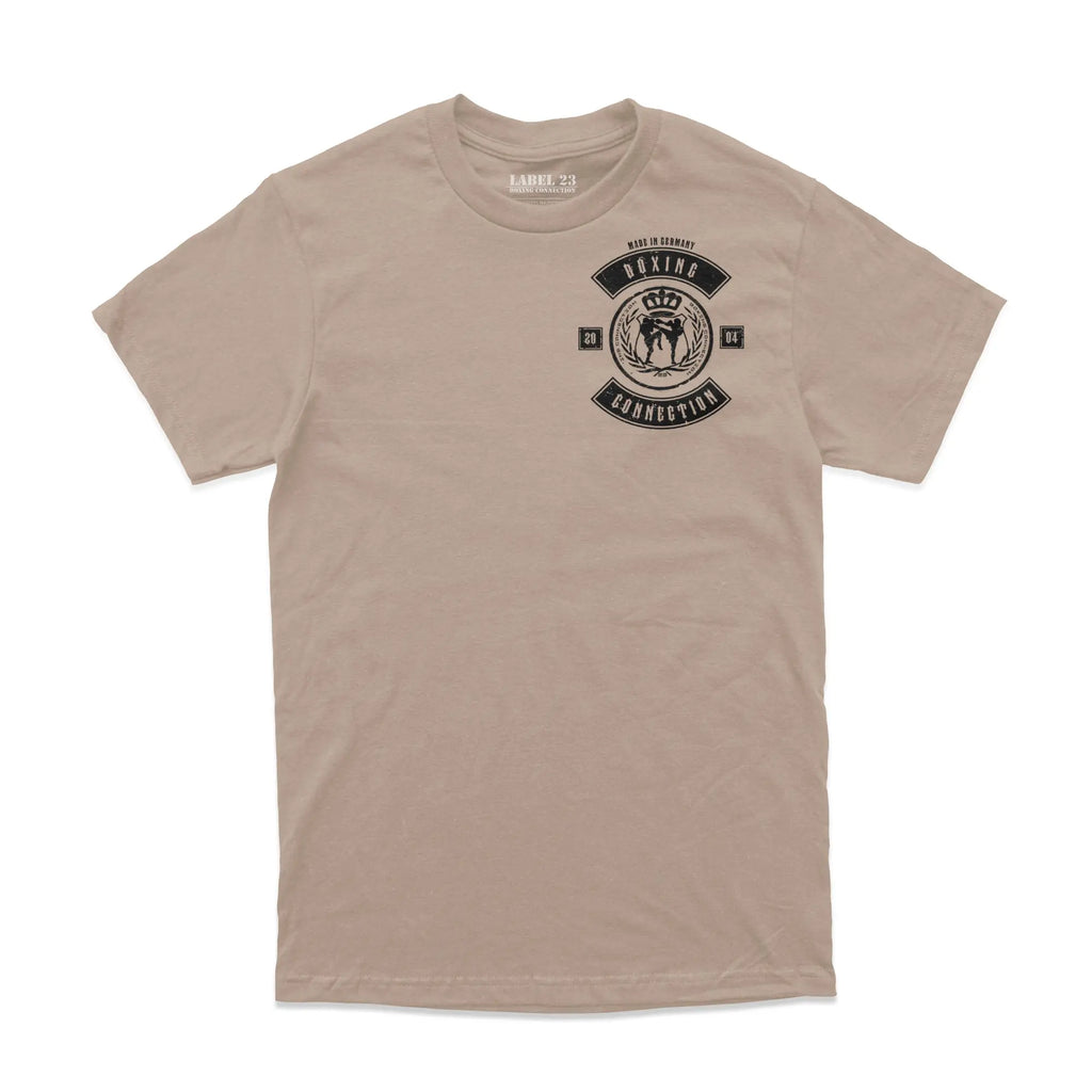 Herren T-Shirt Made in germany sand-schwarz Label 23 Label-23