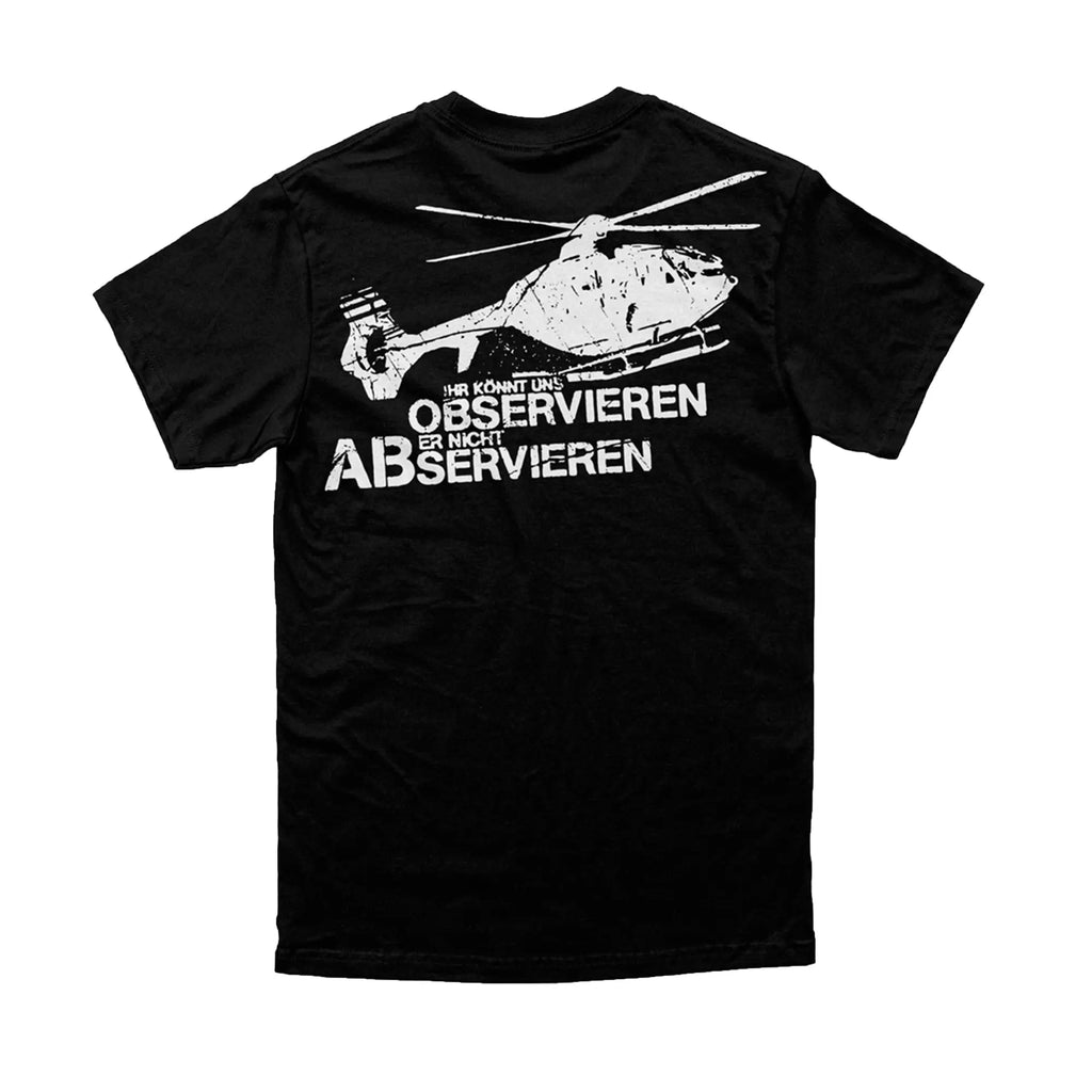 Herren T-Shirt Observieren schwarz-weiss Label 23 Label-23