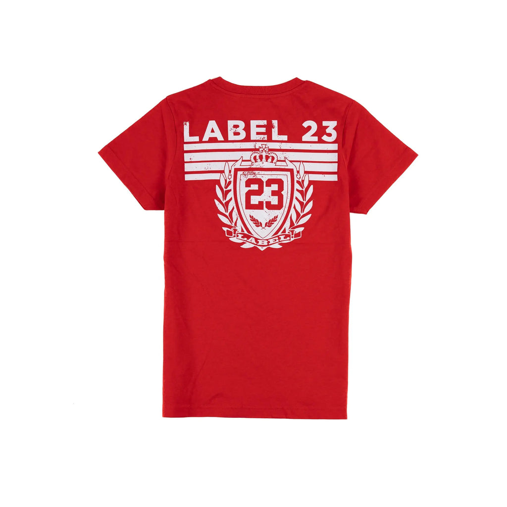 Damen T-Shirt Box dich durch rot Label 23