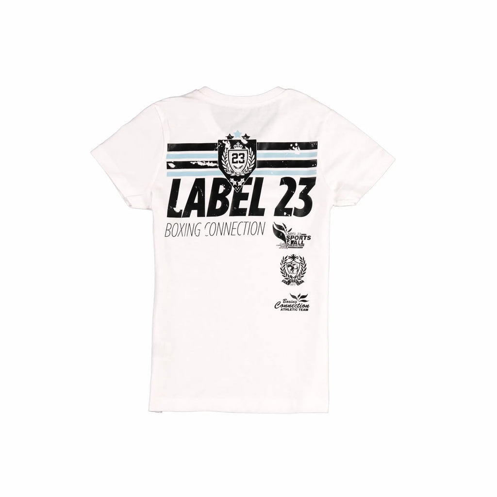 Damen T-Shirt Retro Basic weiss Label 23