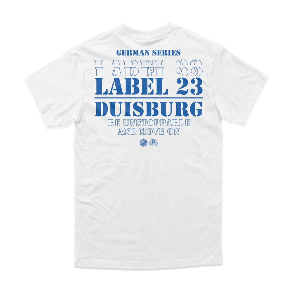 Herren T-Shirt GSL23 Duisburg weiss-blau Label 23