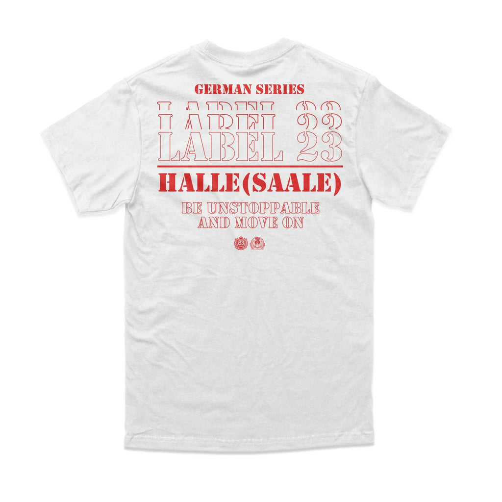 Herren T-Shirt GSL23 Halle (Saale) weiss-rot Label 23 Label-23