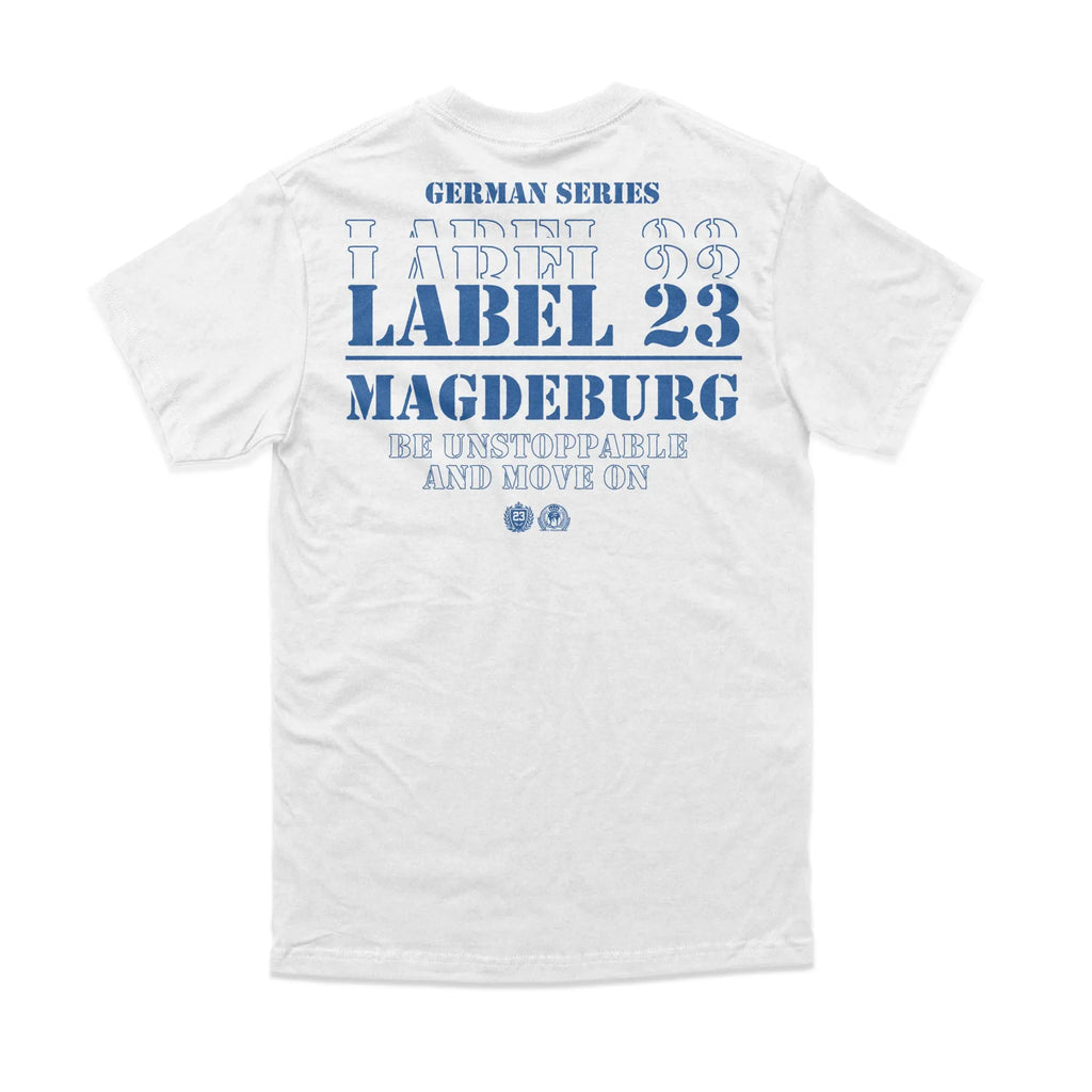 Herren T-Shirt GSL23 Magdeburg weiss-blau Label 23